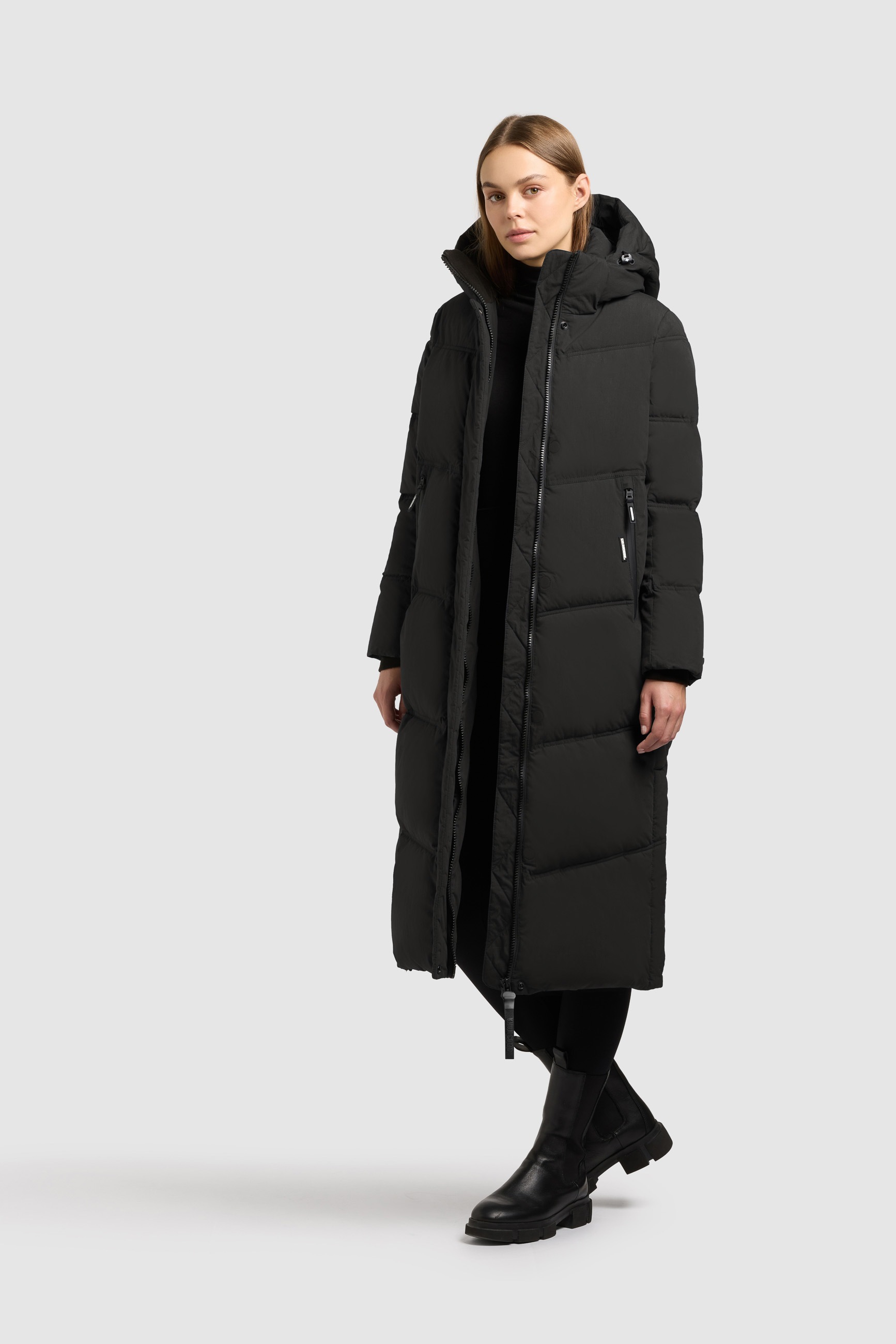 khujo Steppmantel »RITZ« praktische Seitenschlitze mit Reißverschluss, abnehmbare Kapuze