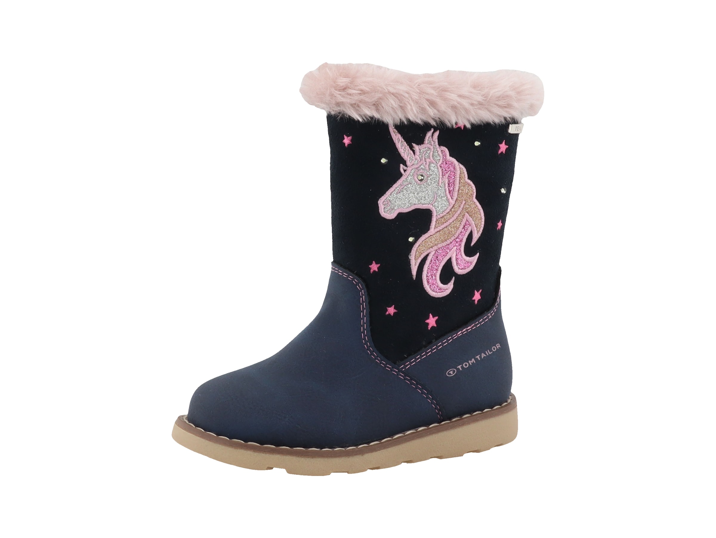 TOM TAILOR Winterstiefel »Blinkschuh«  Langschafttstiefel, Kinderstiefel mit blinkendem Einhornmotiv
