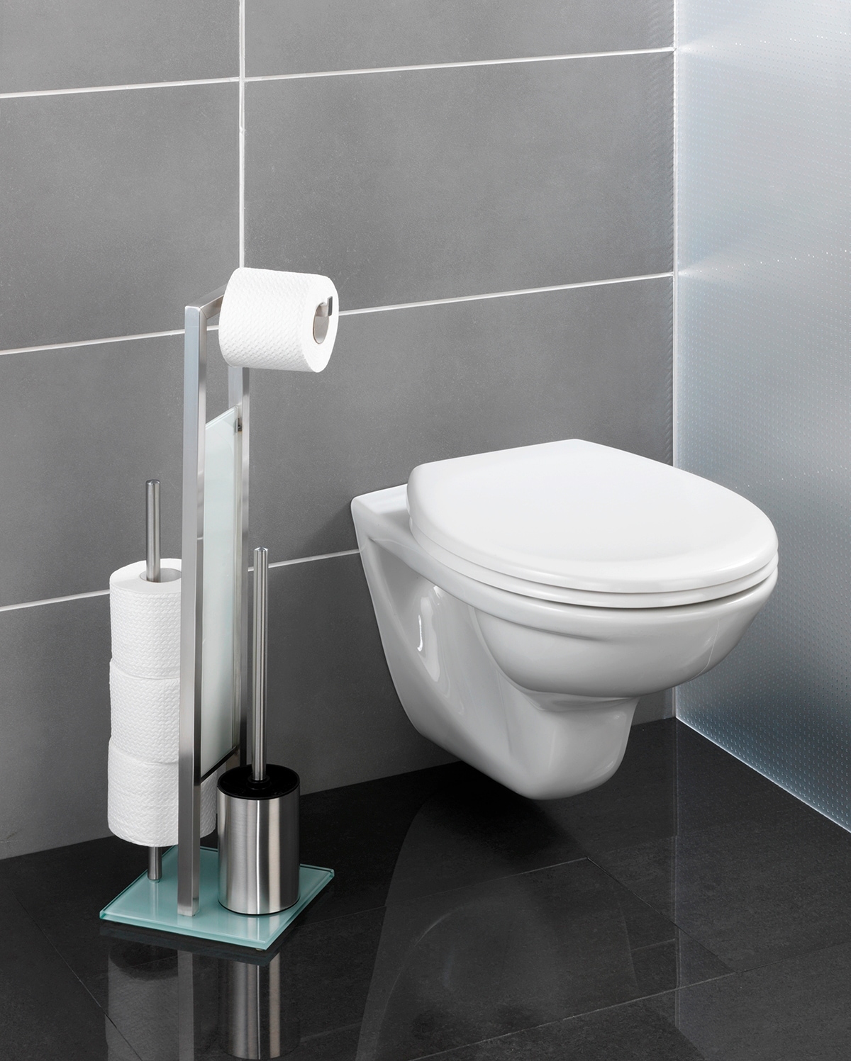 WENKO WC-Garnitur »Rivalta«, aus Edelstahl, integrierter  Toilettenpapierhalter und WC-Bürstenhalter im OTTO Online Shop
