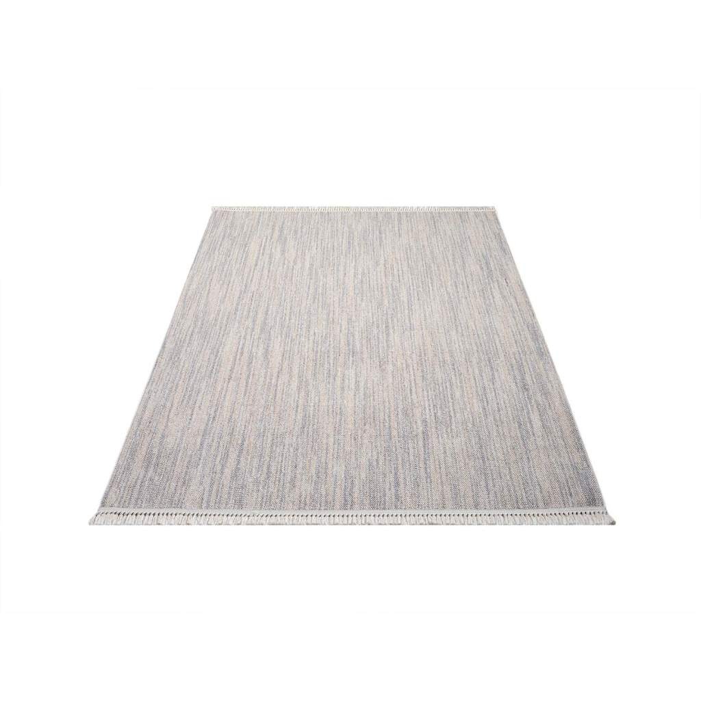 Carpet City Teppich »CLASICO 0052«, rechteckig, 11 mm Höhe, Läufer, Kurzflor, Hochtief-Muster, Boho, Fransen, Wohnzimmer