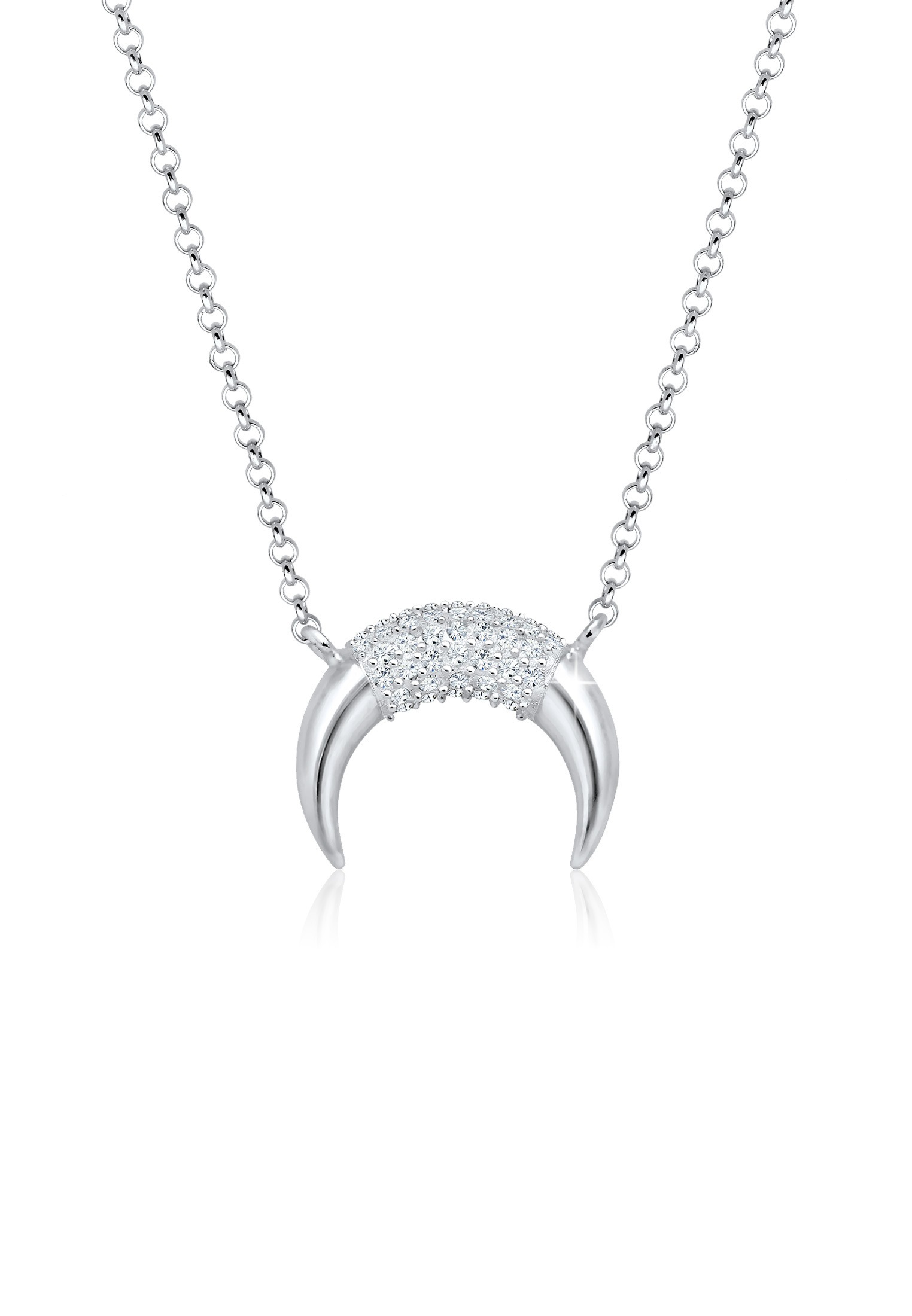 Elli Collierkettchen »Sichel Mond Luna Kristalle 925 Silber«