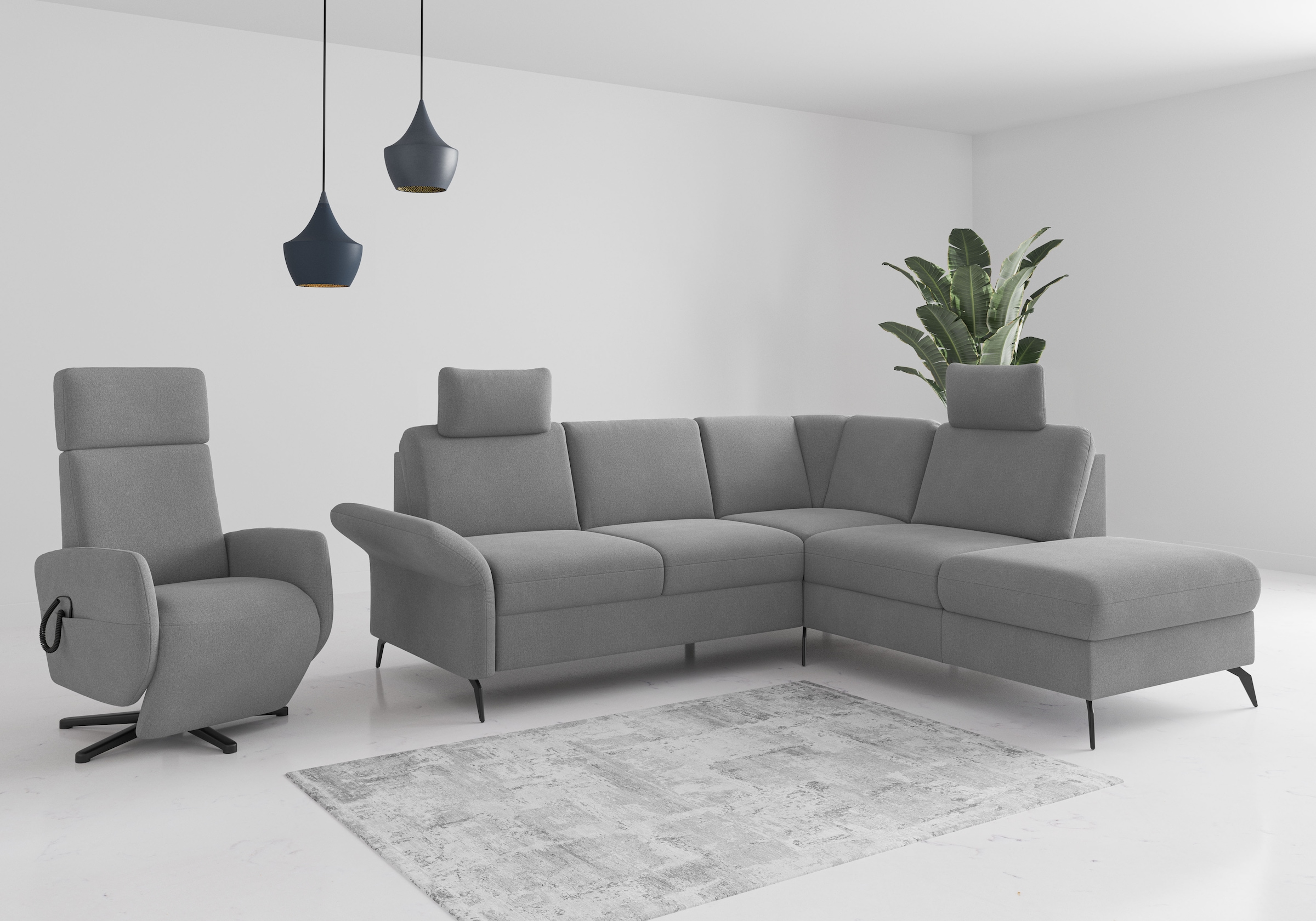 Home affaire Ecksofa »Rochelle«, optional: Armteilverstellung, klappbar, Bettkasen