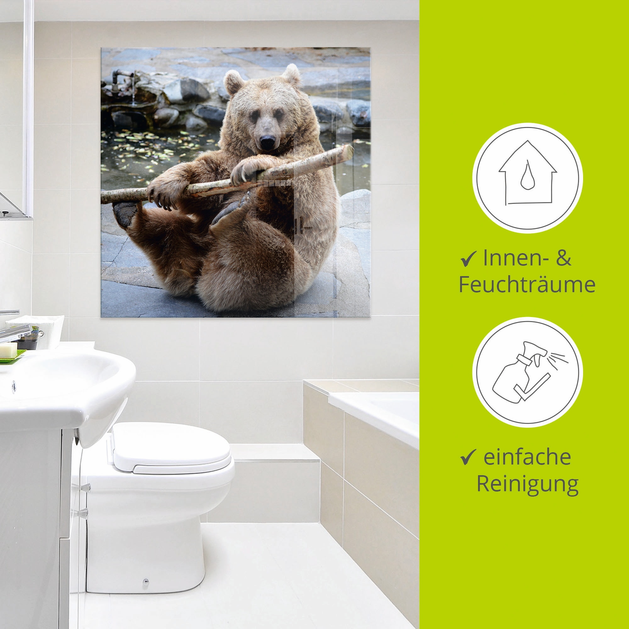 Artland Glasbild »Bär II«, Wildtiere, (1 St.), in verschiedenen Größen