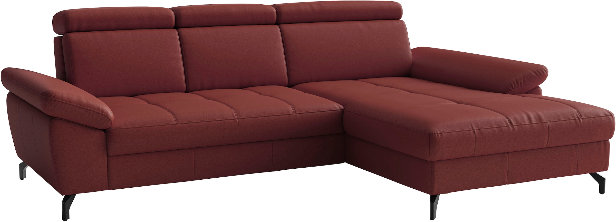 sit&more Ecksofa »Vanity L-Form, Leder, B: 264 cm, mit Sitz-, Kopf u. Armteilverstellung« Couch optional mit Schlaffunktion & Bettkasten, in Leder