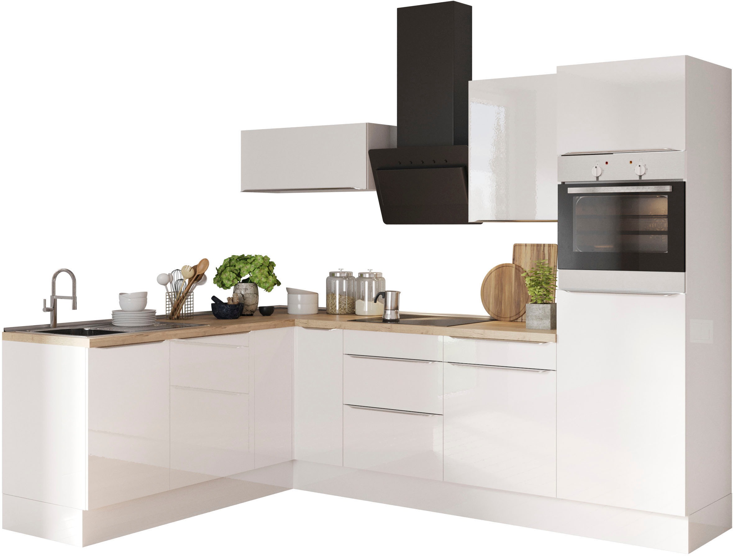 OPTIFIT Winkelküche »Aken«, mit E-Geräten, Stellbreite 200 x 270 cm