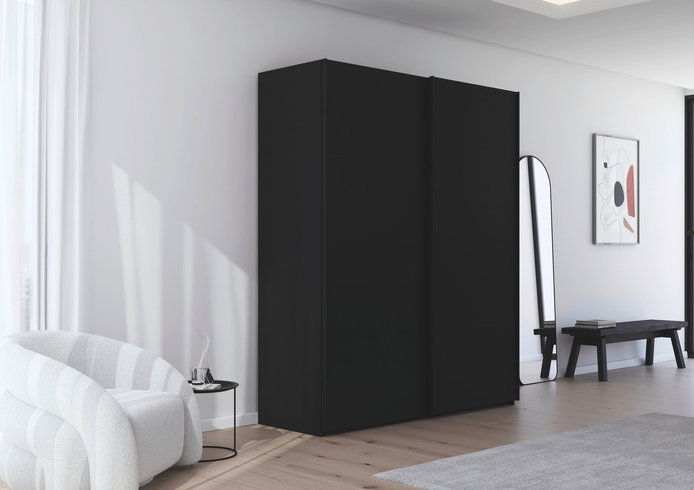 rauch Schwebetürenschrank »Kleiderschrank Schrank Garderobe Schlafzimmerschrank SCALE-FYRA« edle viergeteilte Türen viele Farben und Griff-Farben MADE IN GERMANY