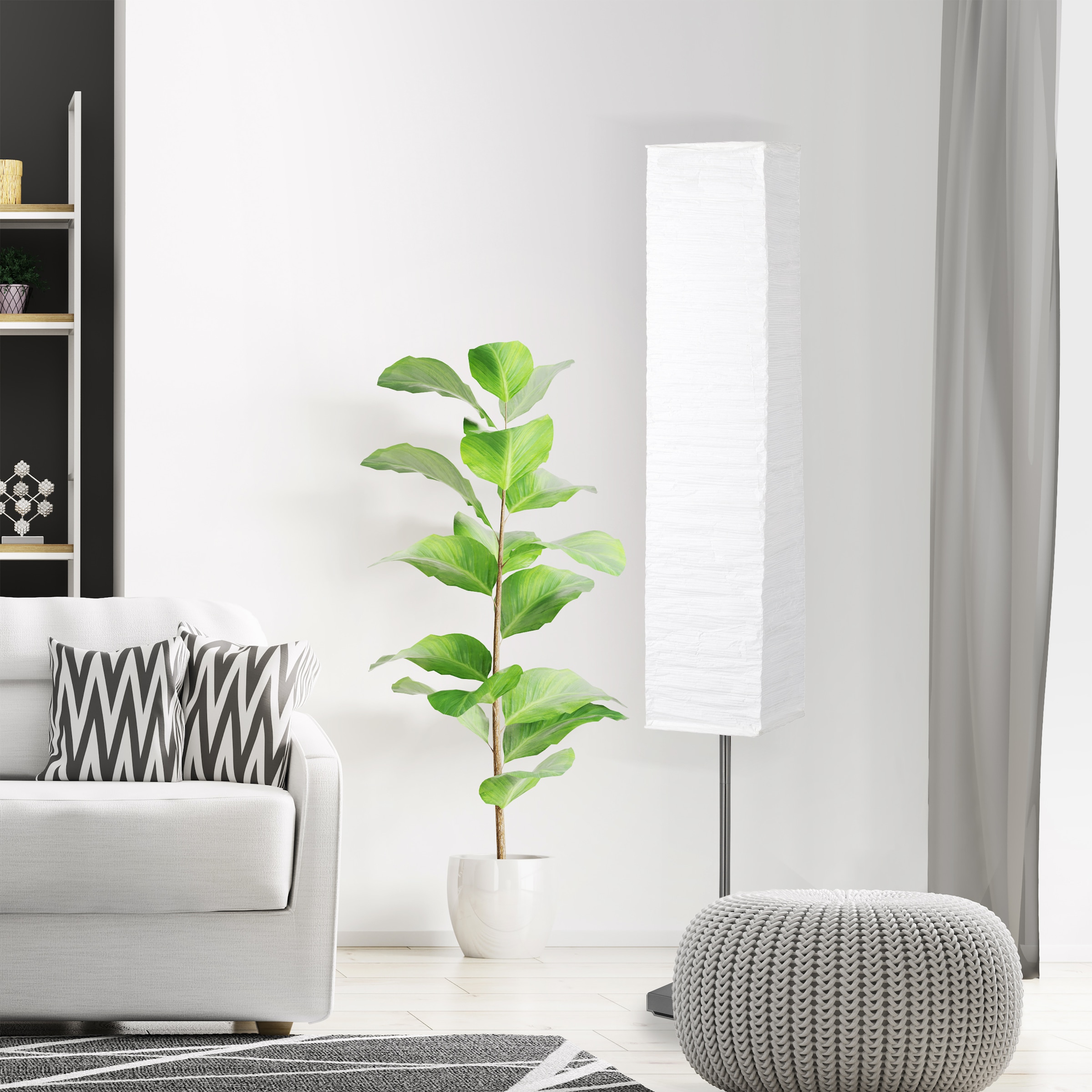 Brilliant Stehlampe »Nerva« E14 1 Stk. 145cm Höhe, E14 max. 40W, Metall/Reispapier, Fußschalter