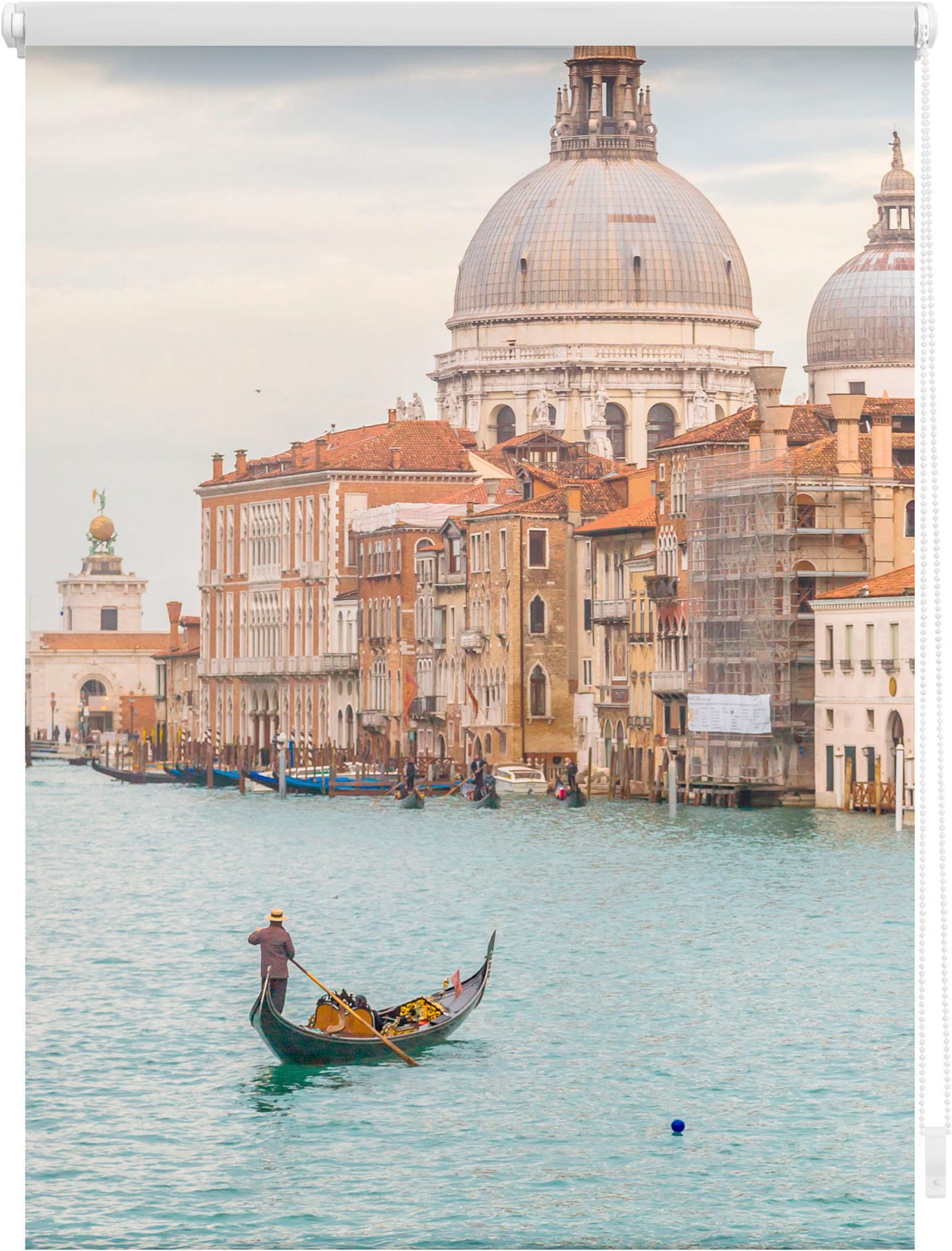 LICHTBLICK ORIGINAL Seitenzugrollo »Rollo Klemmfix, ohne Bohren, Verdunkelung, Venedig Canal Grande - Blau« verdunkelnd Verdunkelung | energiesparend freihängend