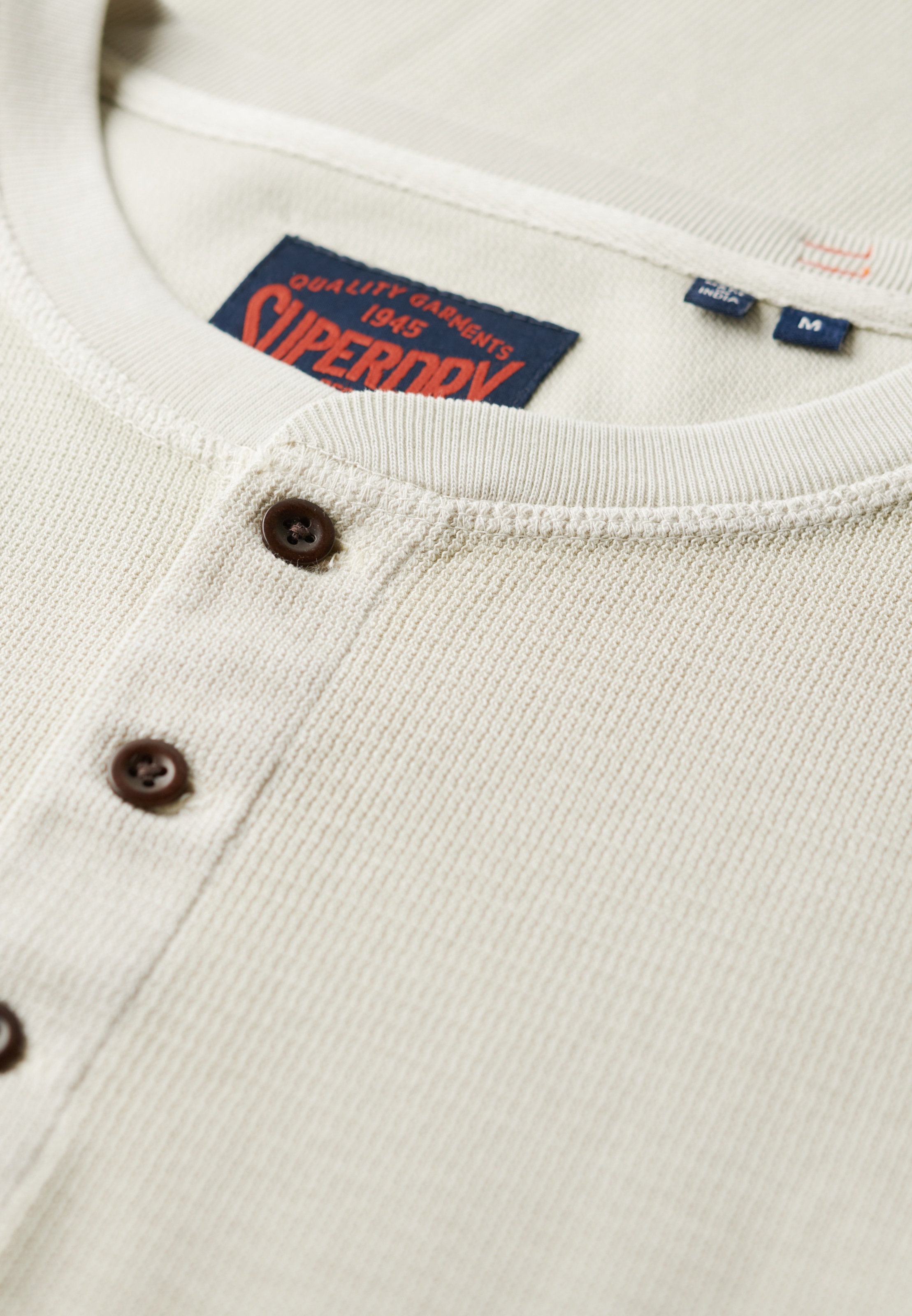 Superdry Langarmshirt »WAFFLE LONG SLEEVE HENLEY TOP«