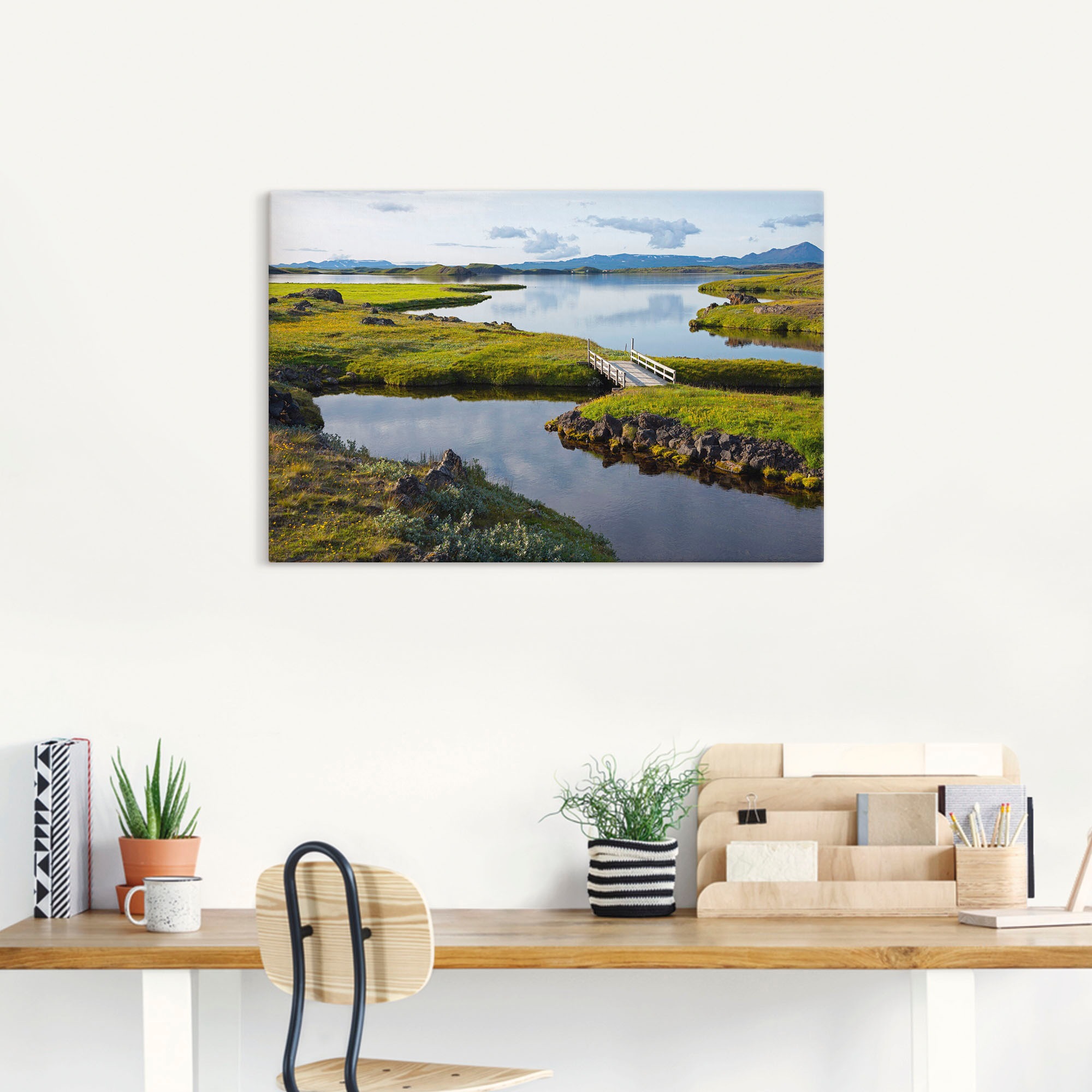 Artland Leinwandbild »Myvatn«, Seebilder, (1 St.), auf Keilrahmen gespannt