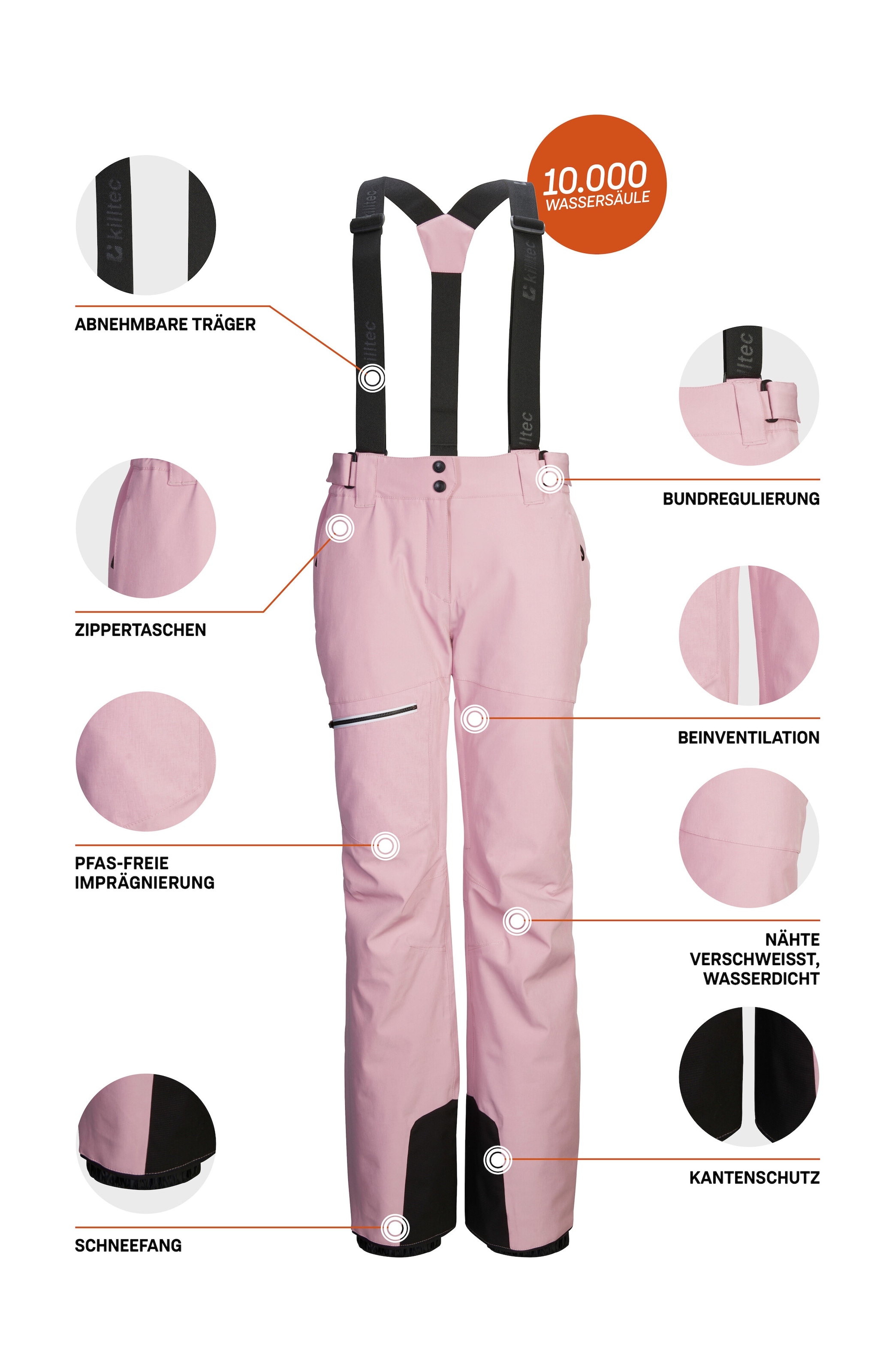 Killtec Skihose »KSW 60 WMN SKI PNTS«  Skihose mit 4-Wege-Stretch, wasserdicht, atmungsaktiv, Kantenschutz