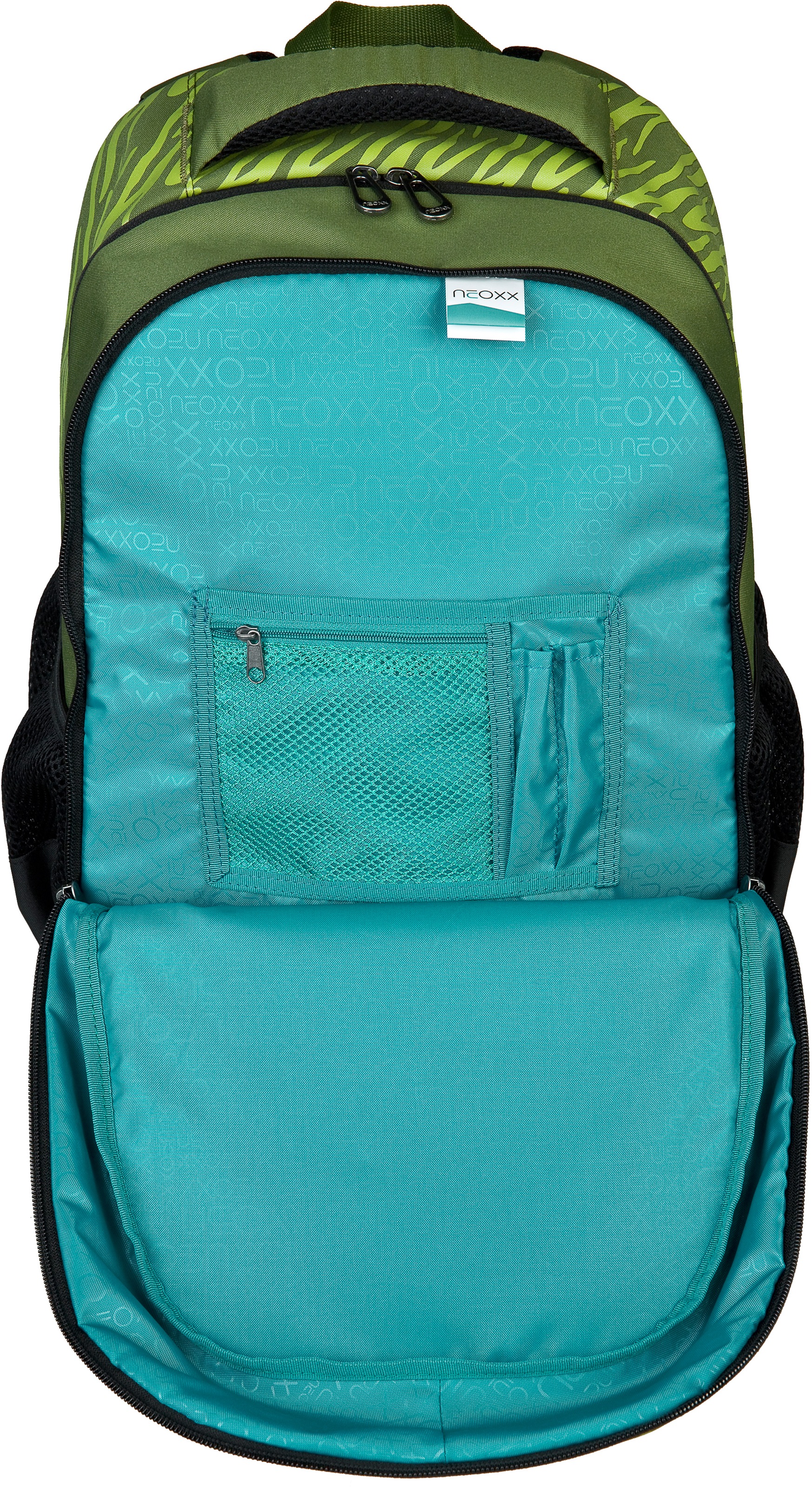 neoxx Schulrucksack »Fly, Ready for Green«, Reflektionsnaht, aus recycelten PET-Flaschen