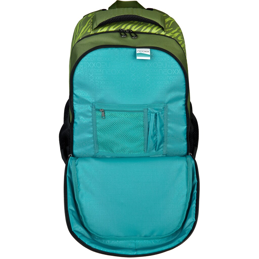 neoxx Schulrucksack »Fly, Ready for Green«, Reflektionsnaht