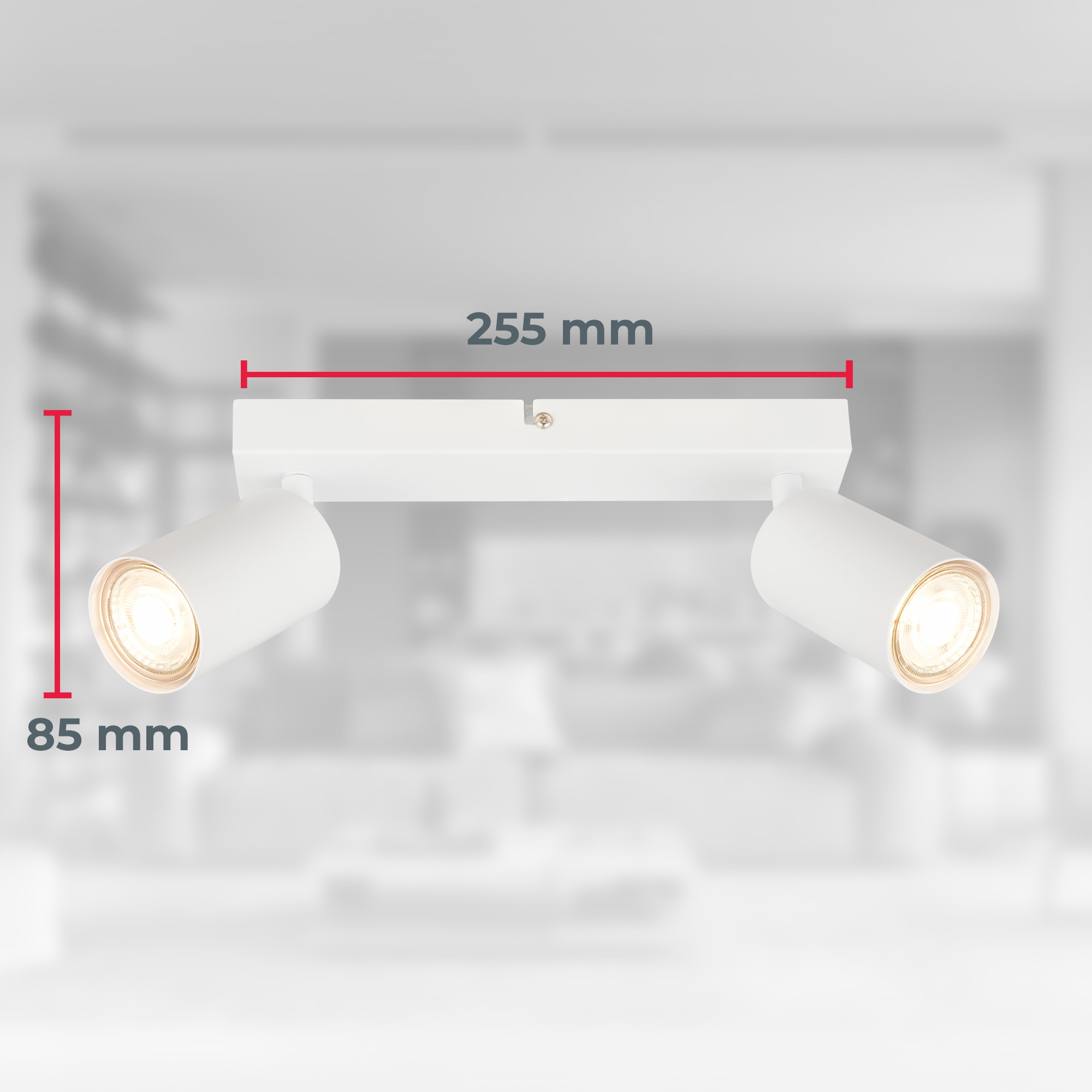 B.K.Licht Deckenstrahler »BK_DS1630 EEK A LED Deckenlampe, Schwenkbar, Deckenspot« GU10 1 Stk. Warmweiß Inkl. 2x GU10, 3.000 K, 450Lm, 2W, 15,5 x 5,5 x 25,5 cm, Weiß