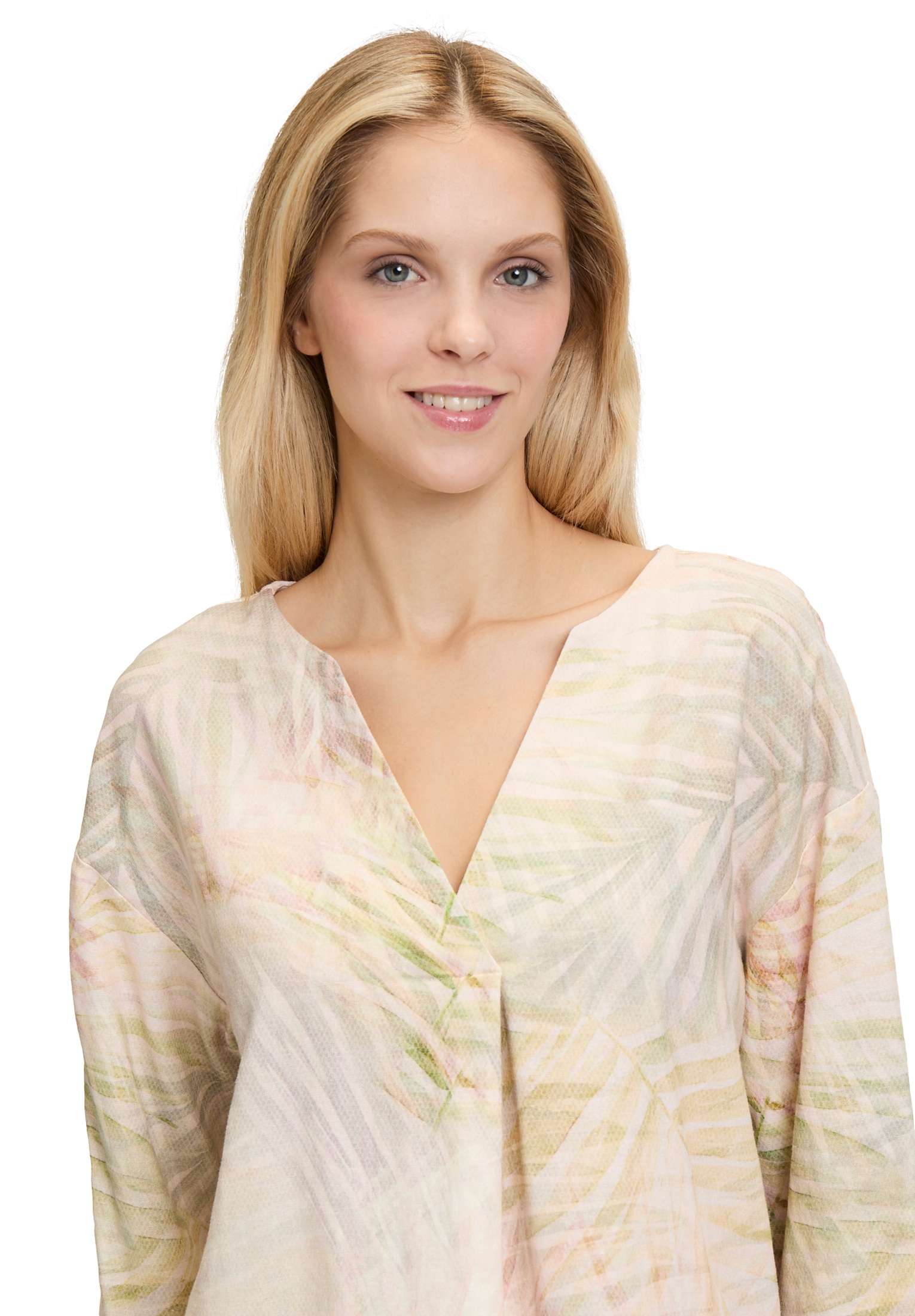Cartoon Klassische Bluse »Leinenbluse mit V-Ausschnitt«