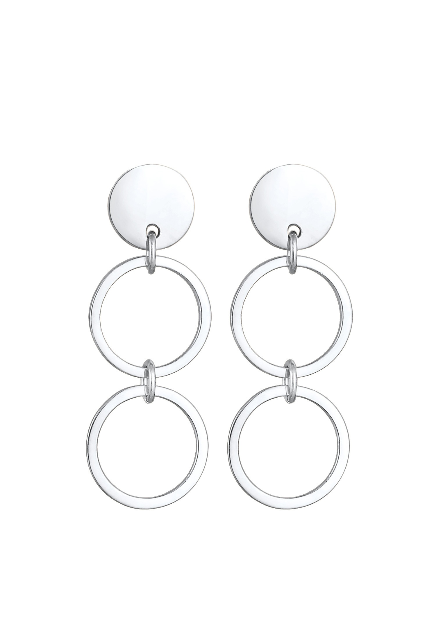 Elli Paar Ohrstecker »Ohrringe Hänger Plättchen Ringe Kreis 925 Silber«