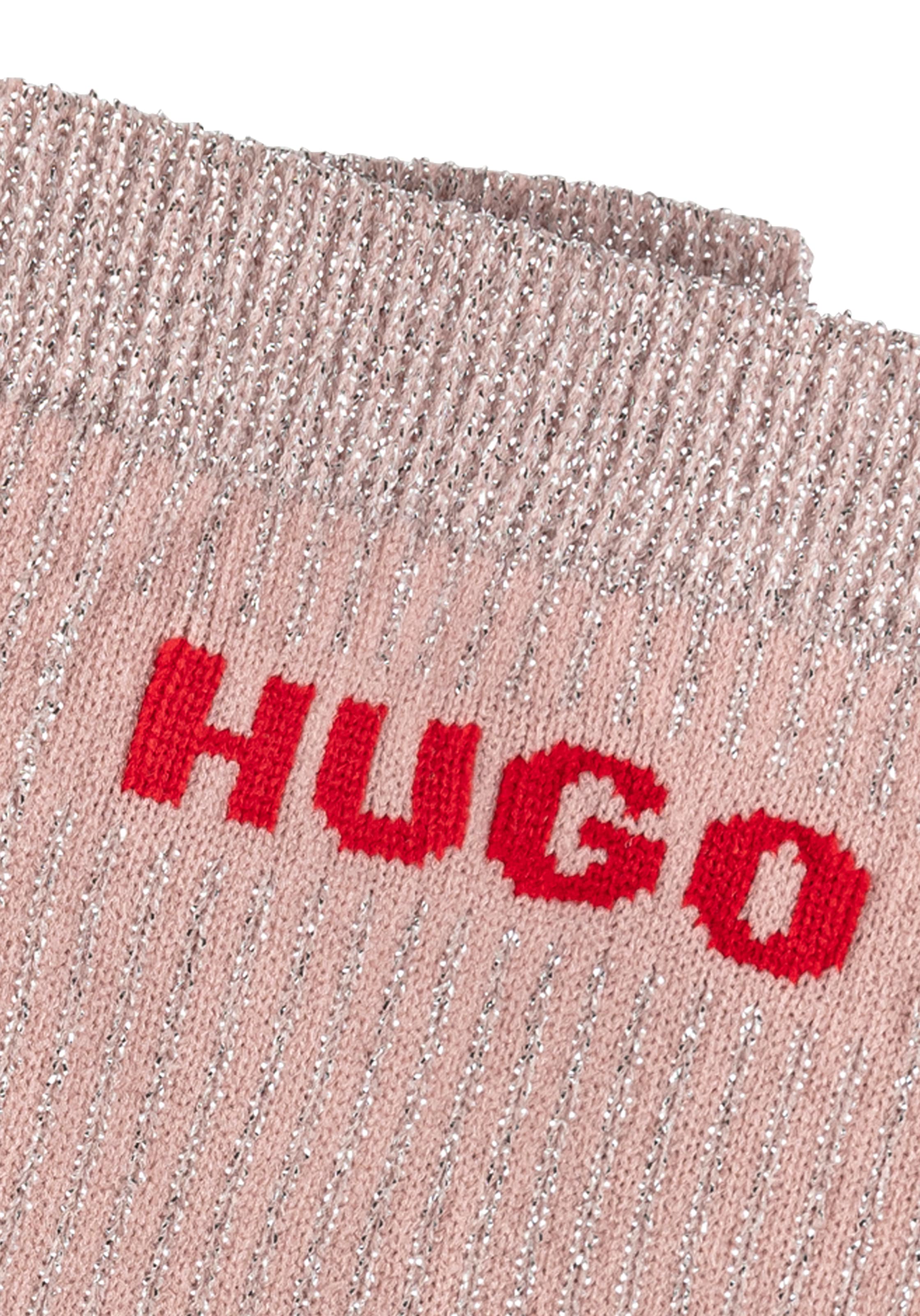 HUGO Underwear Freizeitsocken »2P QS RIB LUREX PA W«, (Packung, 2 Paar), mit glänzenden Fäden