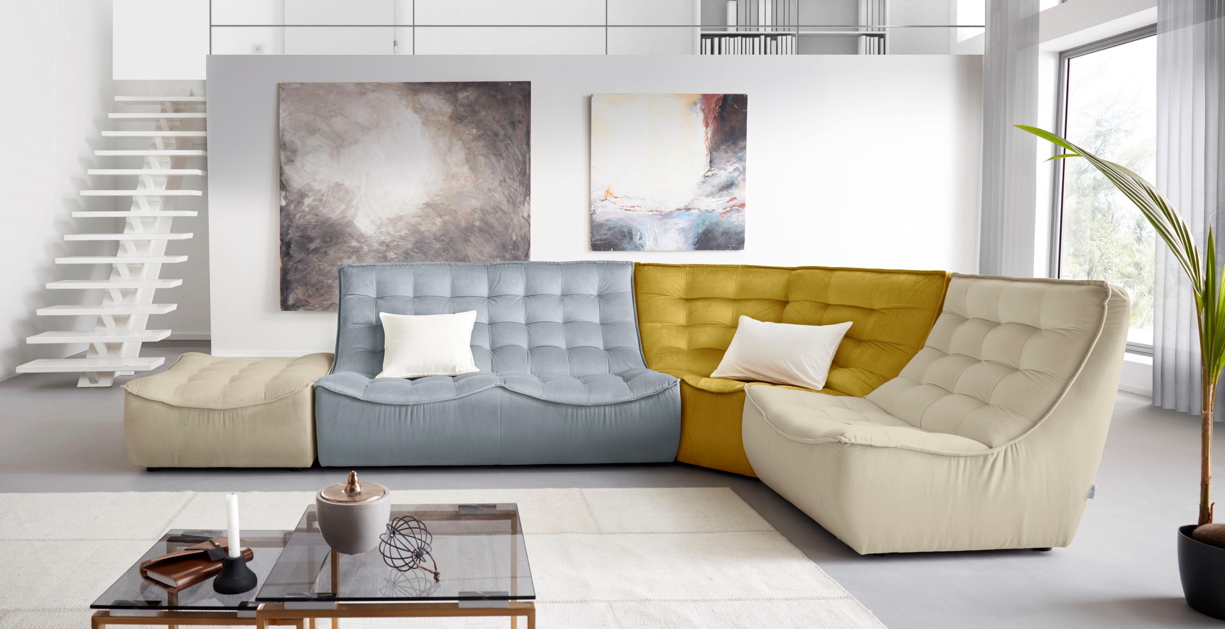 CALIA ITALIA 2-Sitzer »Banjo, italienisches Doppelsofa, als 2-Sitzer oder als Modulsofa«, Design und Komfort im Einklang