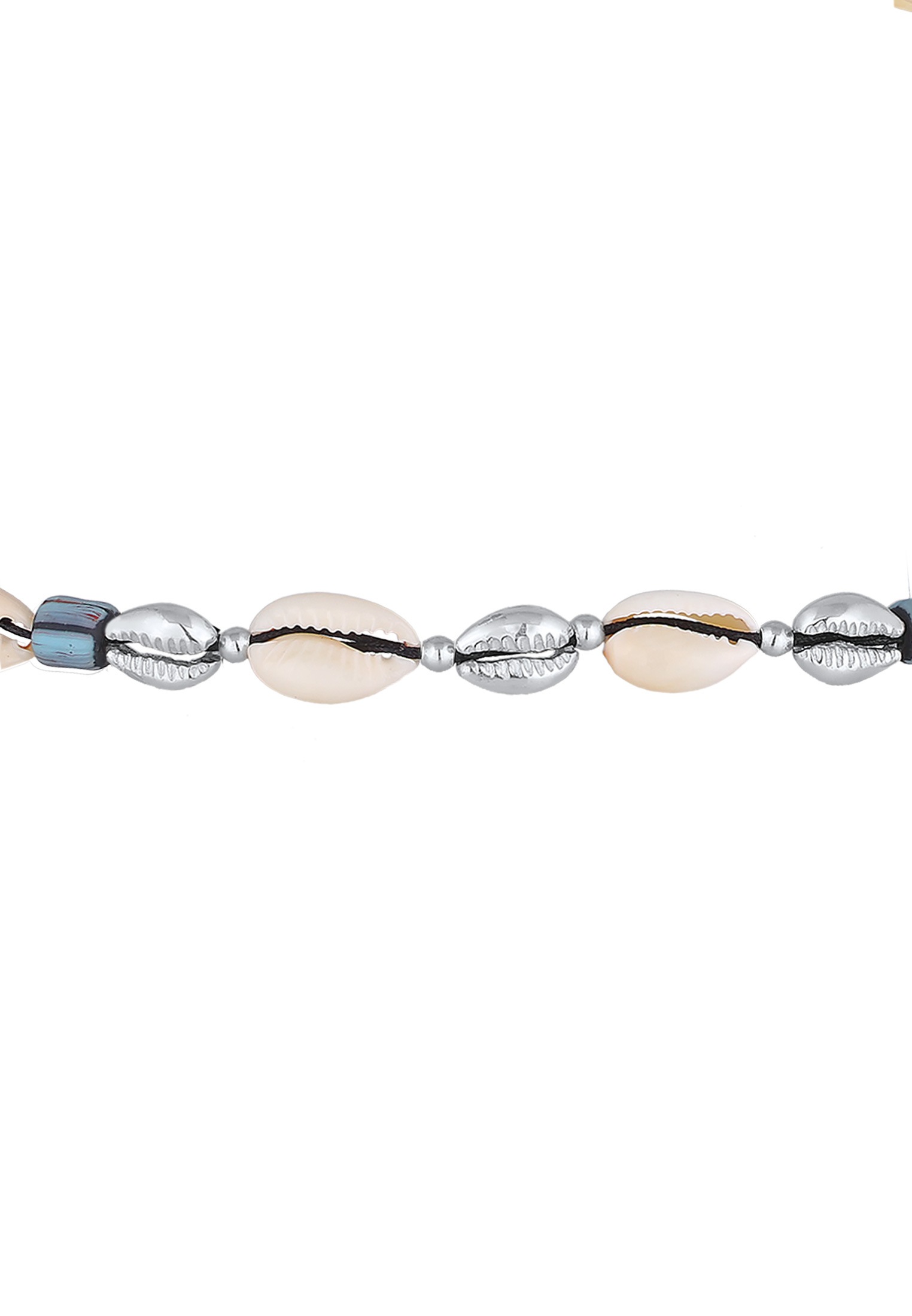 Elli Choker »Halskette Kauri Muschel Glas Beads Surfer Style 925 Silber«