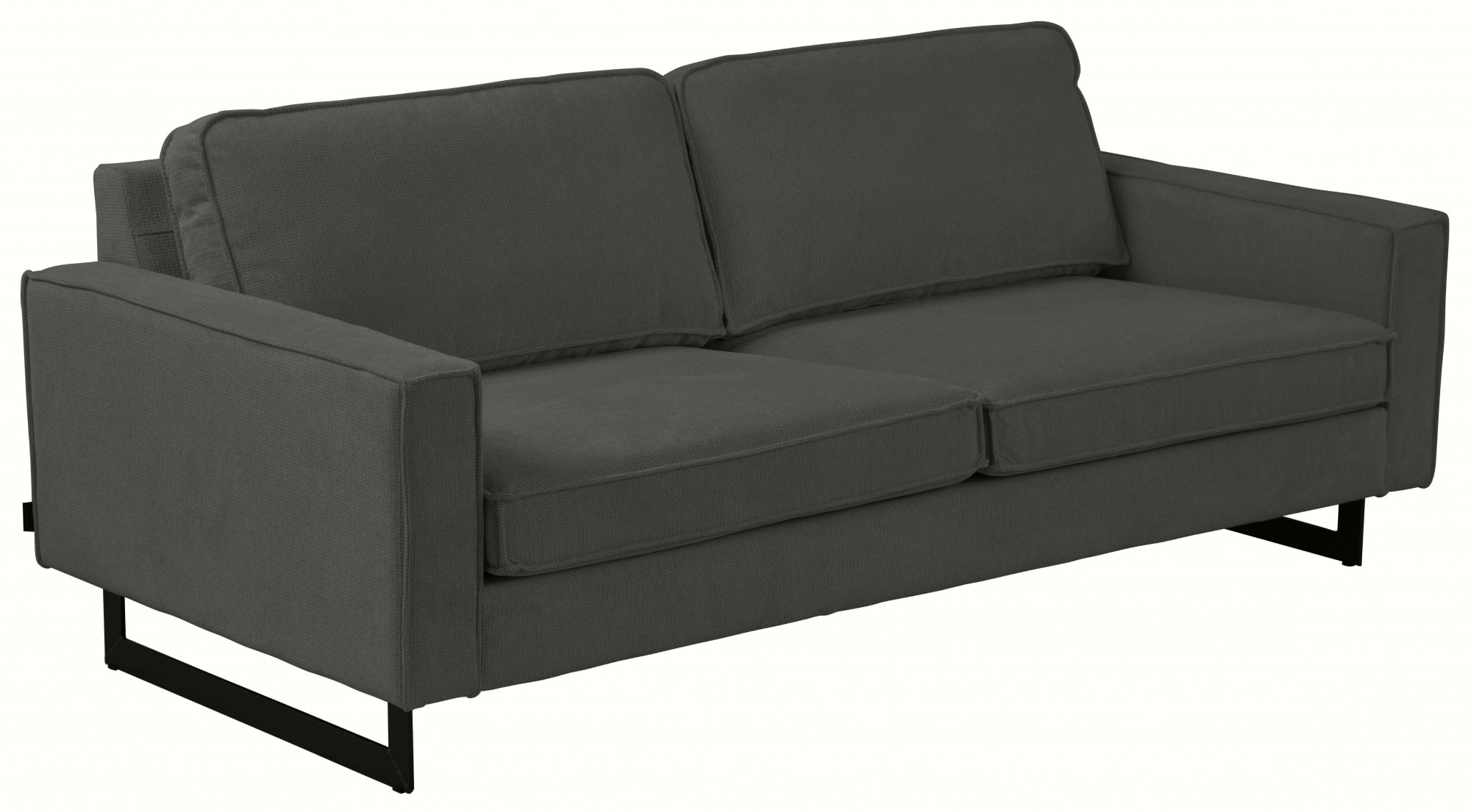 Places of Style 3-Sitzer »Maxi-Ausführung Pinto, 236 cm, Cord, Chenille, Lederoptik«, mit Keder, schwarze Metallfüße, Wellenunterfederung