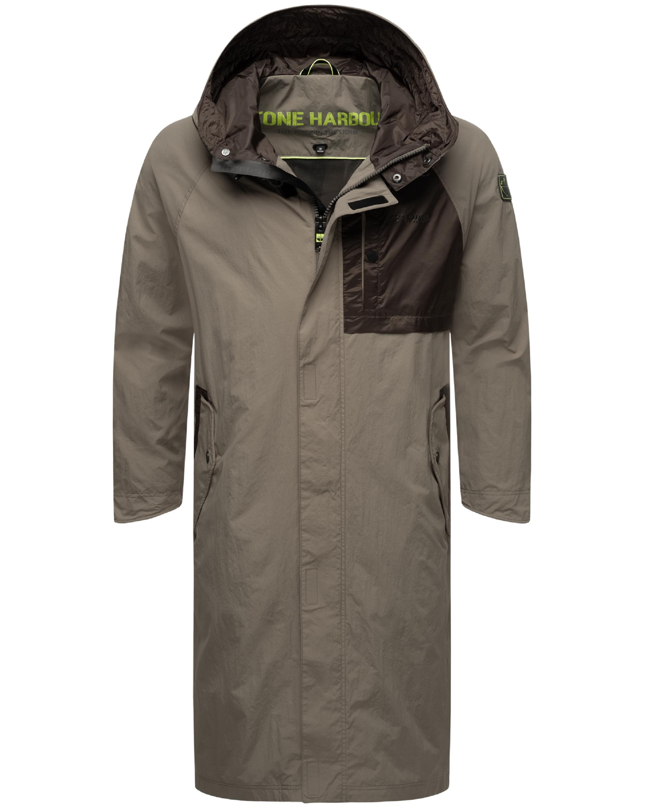 Stone Harbour Regenmantel »Regenmantel Zafaar«, Lange Herren Regenjacke mit Kapuze