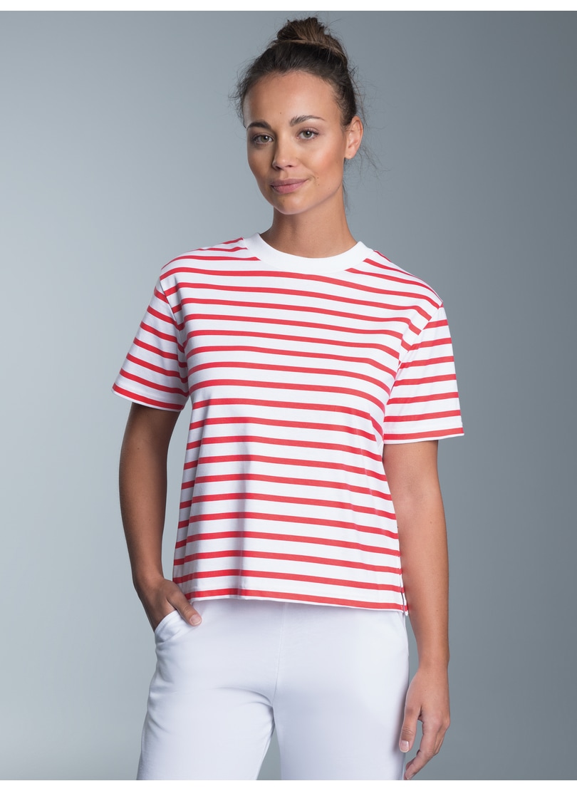 Trigema T-Shirt »TRIGEMA Cropped T-Shirt mit Ringelmuster«, (1 tlg.)