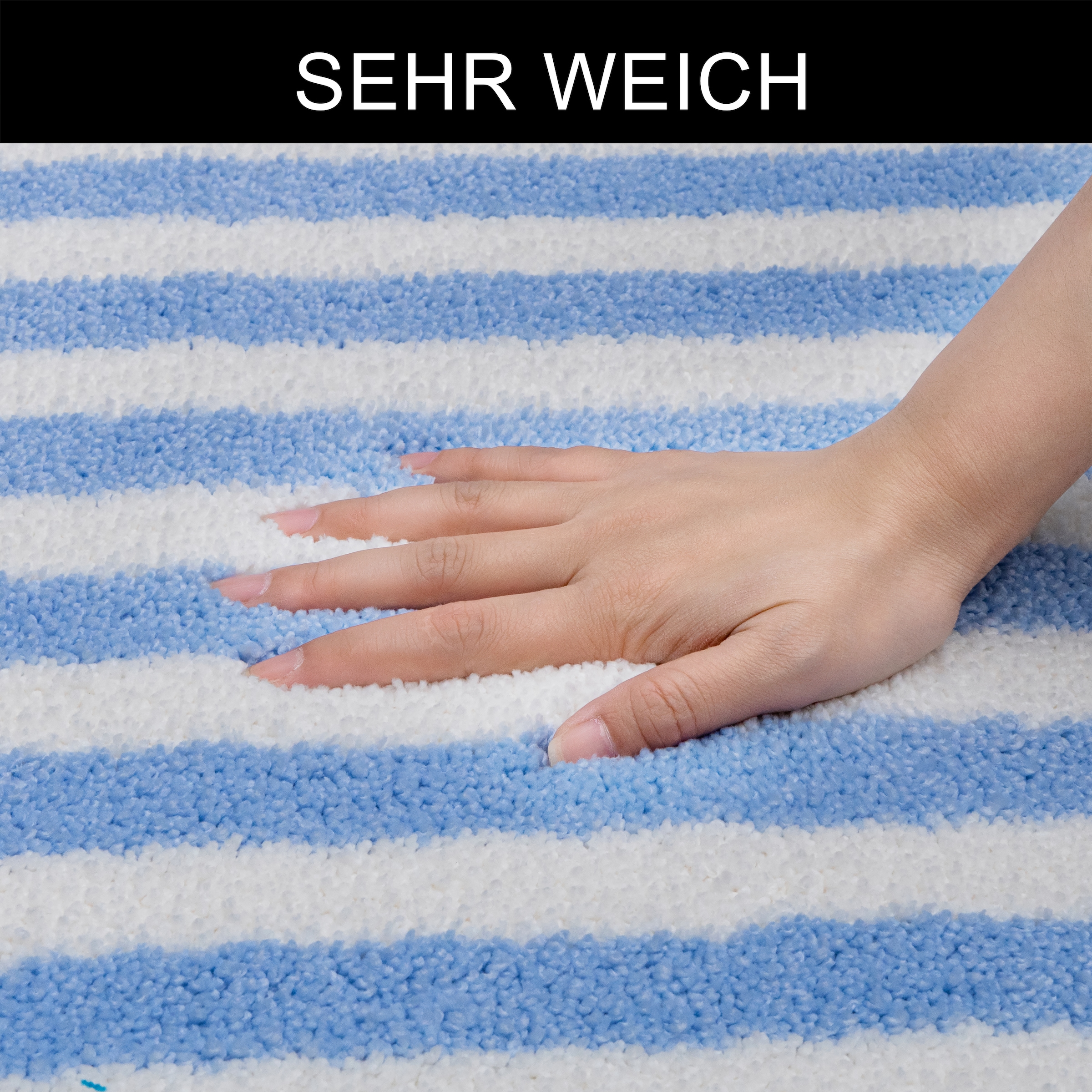 OTTO home Badematte »Streifen, Badvorleger, Badezimmer Teppich« Höhe 12 mm rutschhemmend beschichtet fußbodenheizungsgeeignet | schnell trocknend Scandi, modern, gestreift, Badteppich, Badematten