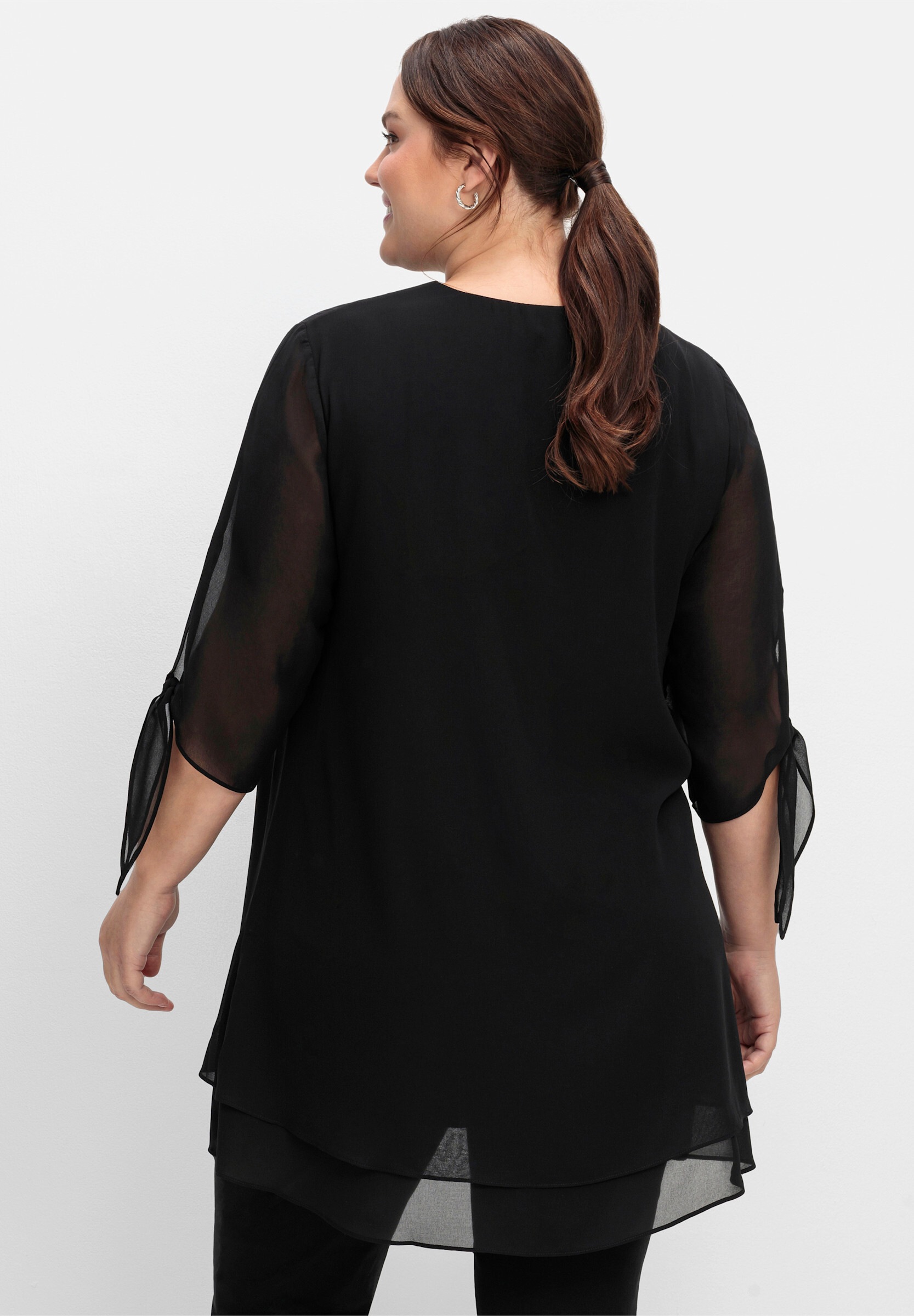 Sheego Longbluse »Tunika Chiffonbluse in Lagenoptik«