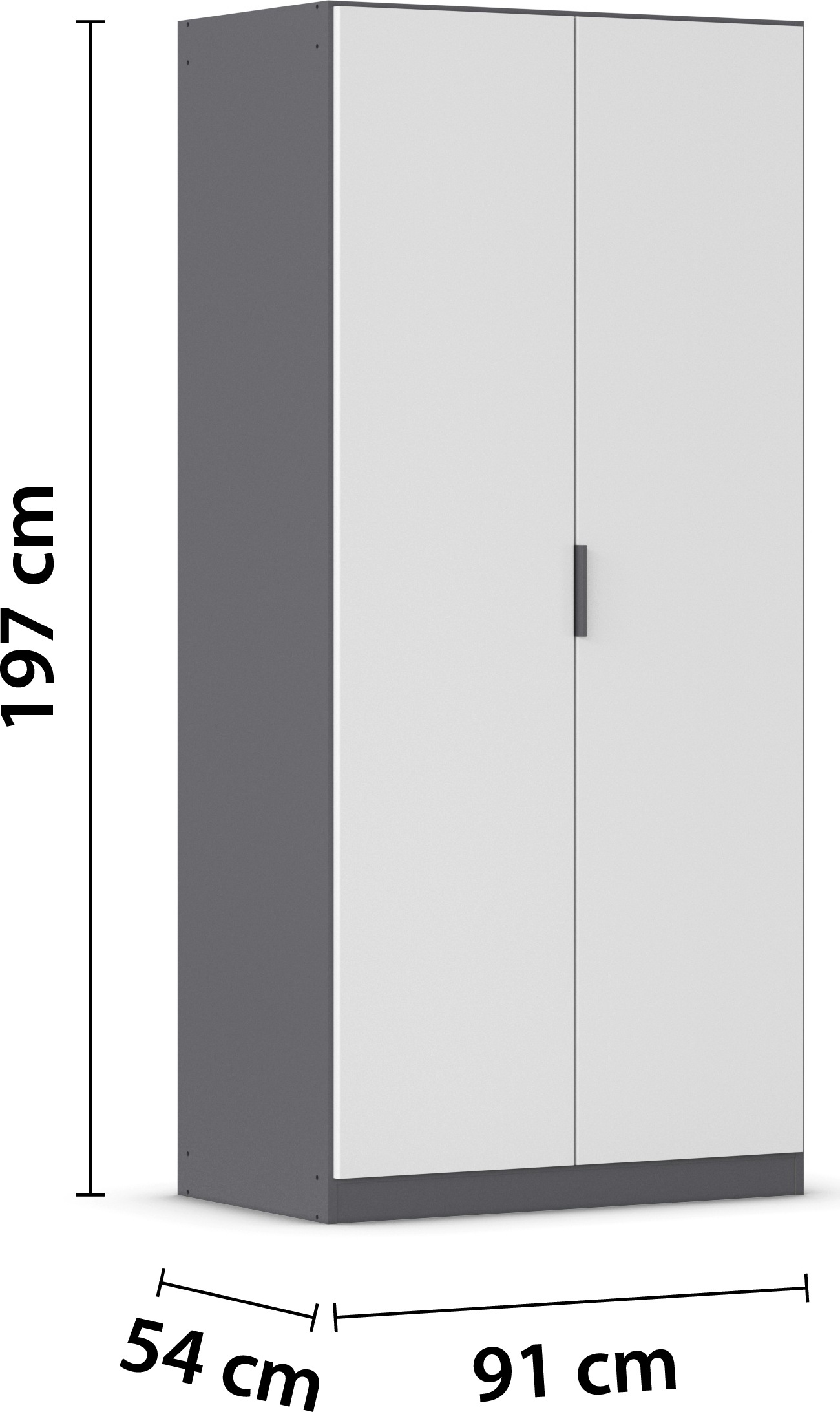 rauch Kleiderschrank »Drehtürenschrank Schrank Garderobe Ankleide Schlafzimmer LAGOA« 3 verschiedene Ausstattungen BASIC/CLASSIC/PREMIUM (inkl. SOFT-CLOSE),  moderne Kantengriffe aus Metall, optional mit Aufsatz MADE IN GERMANY