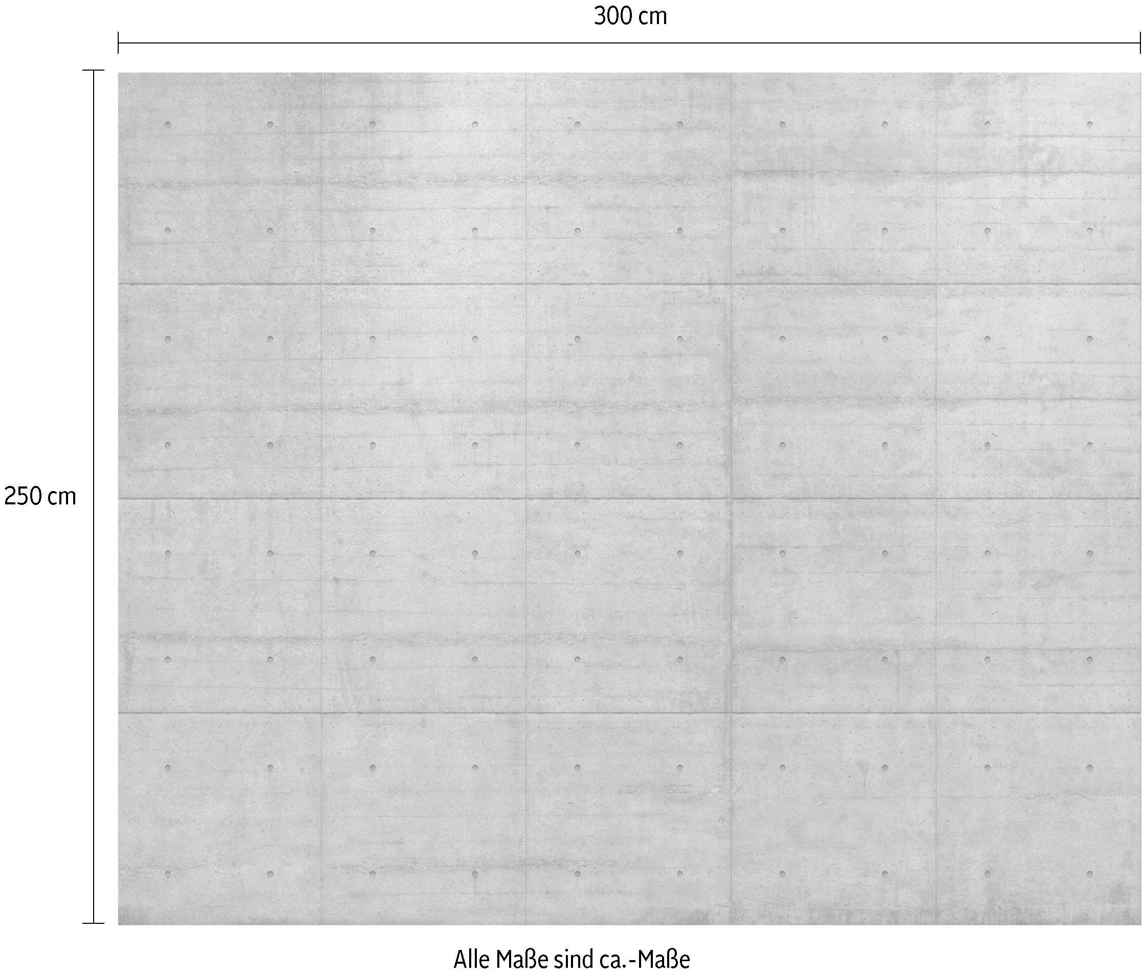 Komar Vliestapete »Digitaldruck Vlies - Concrete Blocks - Größe 300 x 250 cm«, bedruckt, Wohnzimmer, Schlafzimmer