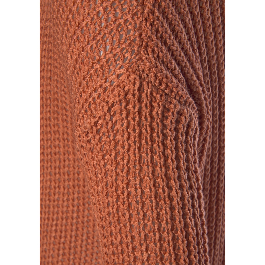 LASCANA Rundhalspullover, aus weichem Grobstrick