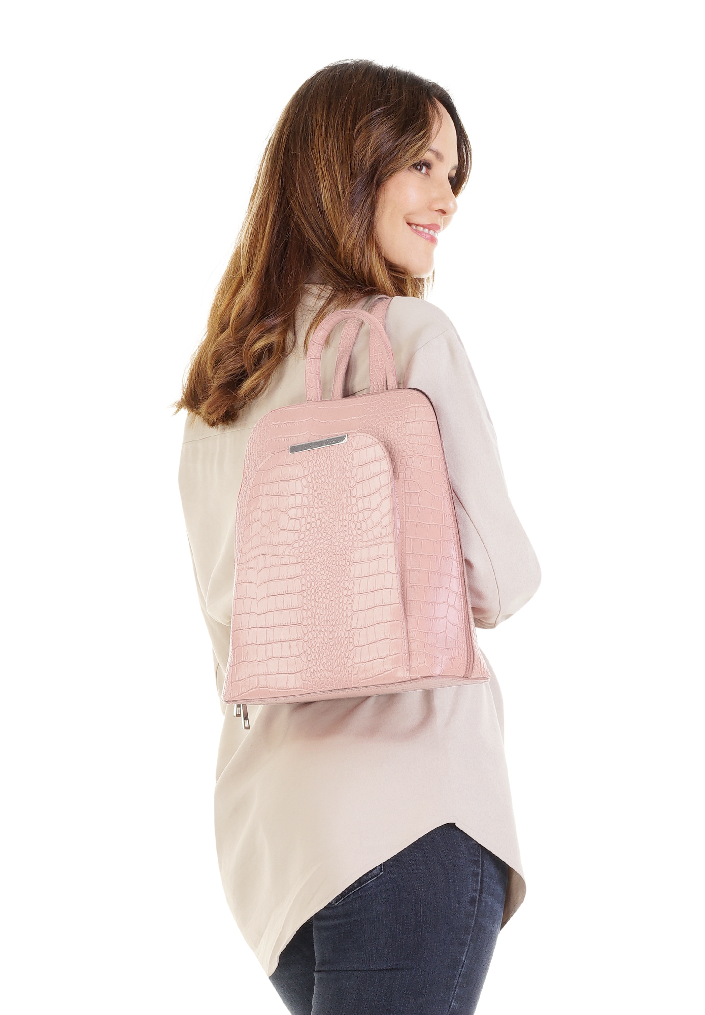 Cluty Cityrucksack, echt Leder, Made in Italy