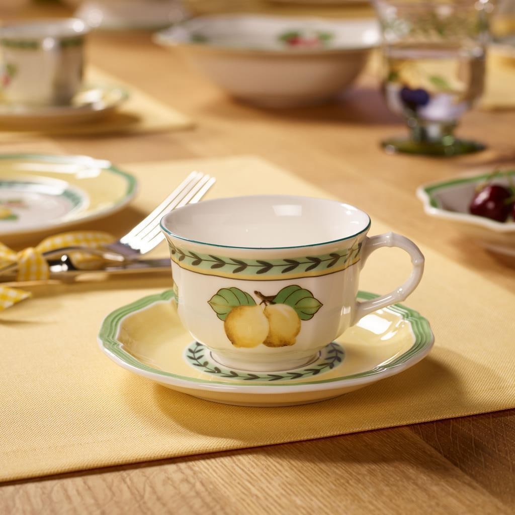 Villeroy & Boch Tasse »Teetassen mit Untertassen French Garden Fleurence 130 ml 6er Set bunt« Spülmaschinengeeignet, Mikrowellenfest