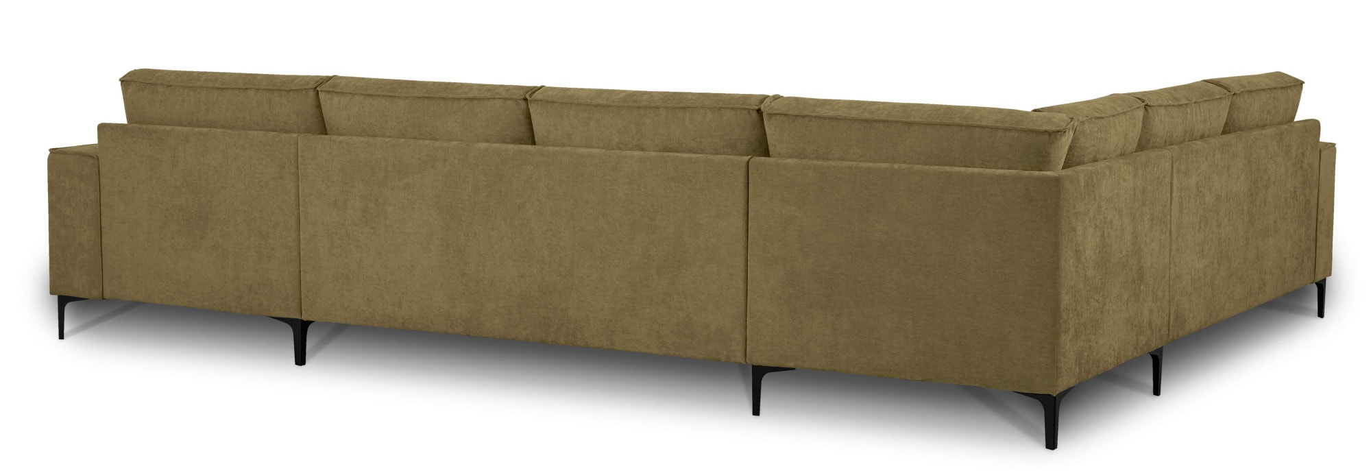 Places of Style Wohnlandschaft »XXL Sofa Oland, Struktur, Flachgewebe, Luxus-Microfaser, Boucle«, U-Form, 342 cm, Wellenunterfederung, Skandi-Design, Metallfüße