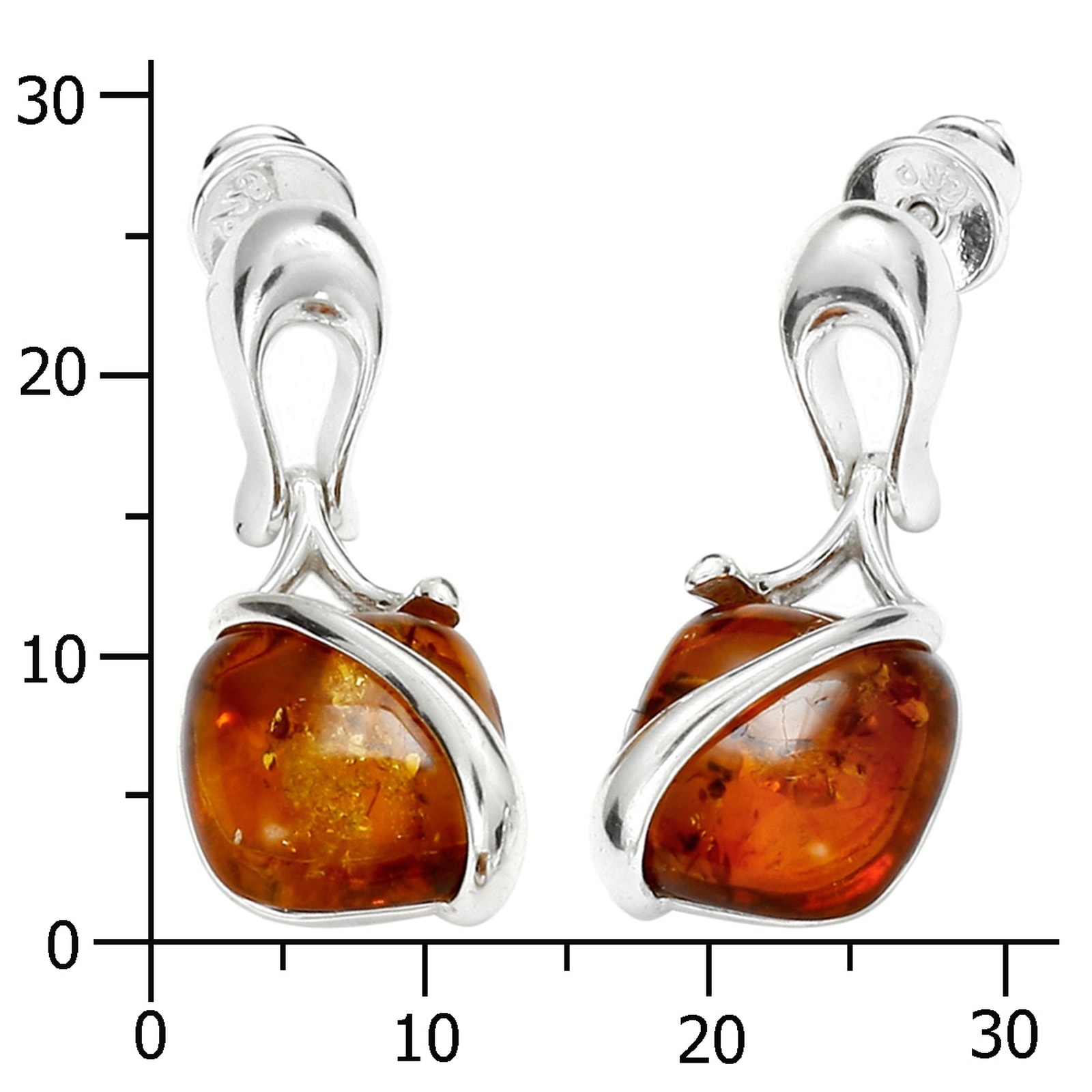 OSTSEE-SCHMUCK Paar Ohrhänger »- Eni - Silber 925/000 - Bernstein«