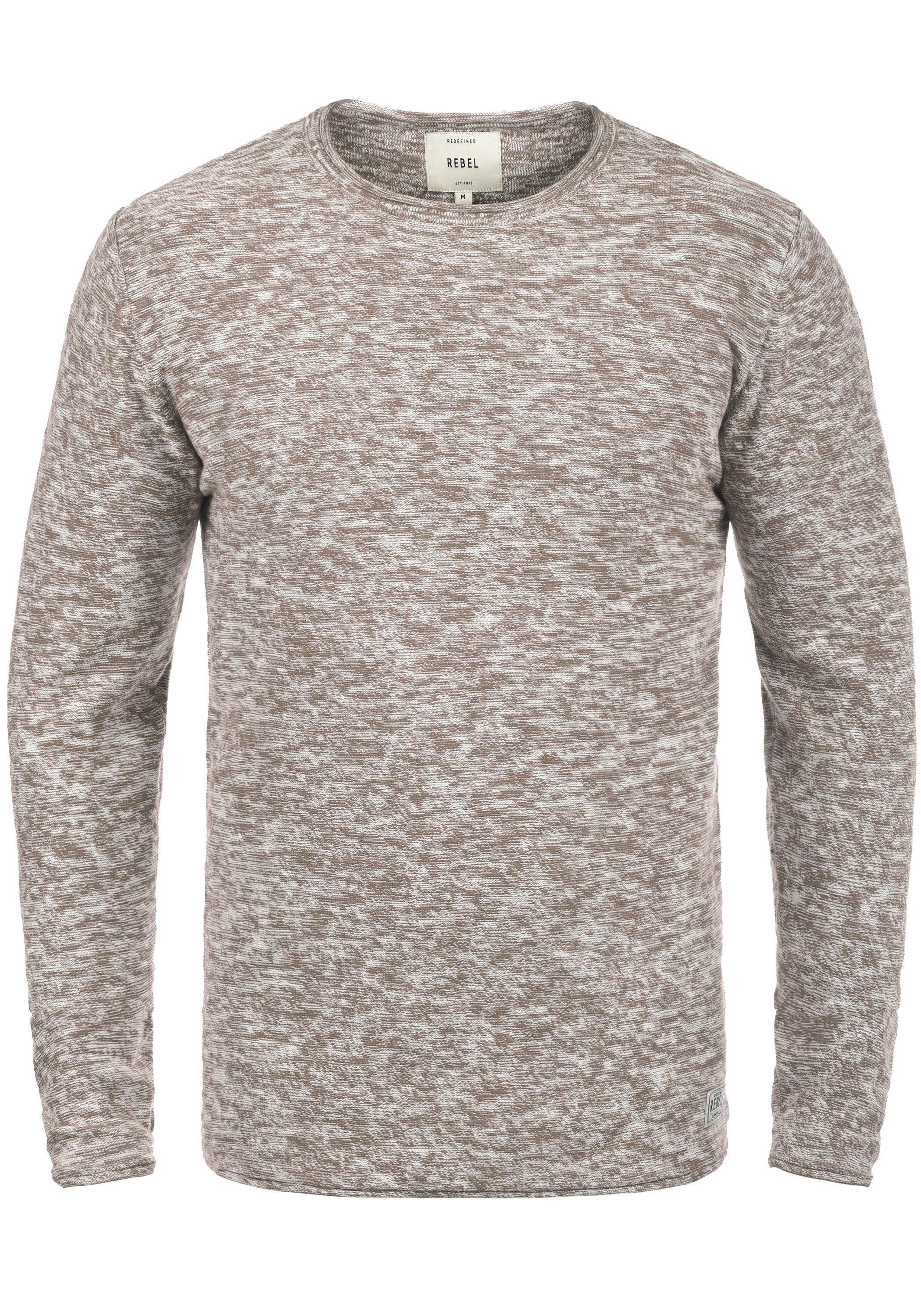 REDEFINED REBEL Rundhalspullover »Millard«, Strickpulli in Melange-Optik
