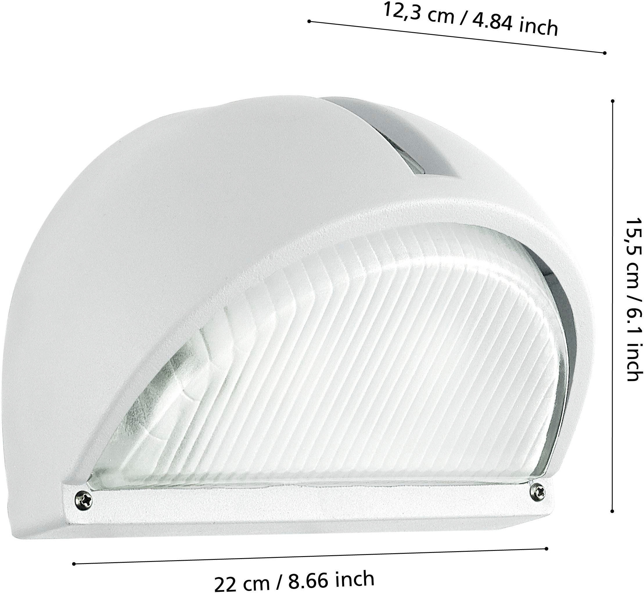 EGLO Wandleuchte »Onja Außen-Wandlampe, Außenleuchte aus Aluguss und Glas, E27, IP44« E27 1 Stk. Wand-/Deckenleuchte - L22 x H15,5 x AL12,5 cm - weiß - 1X40W exkl.