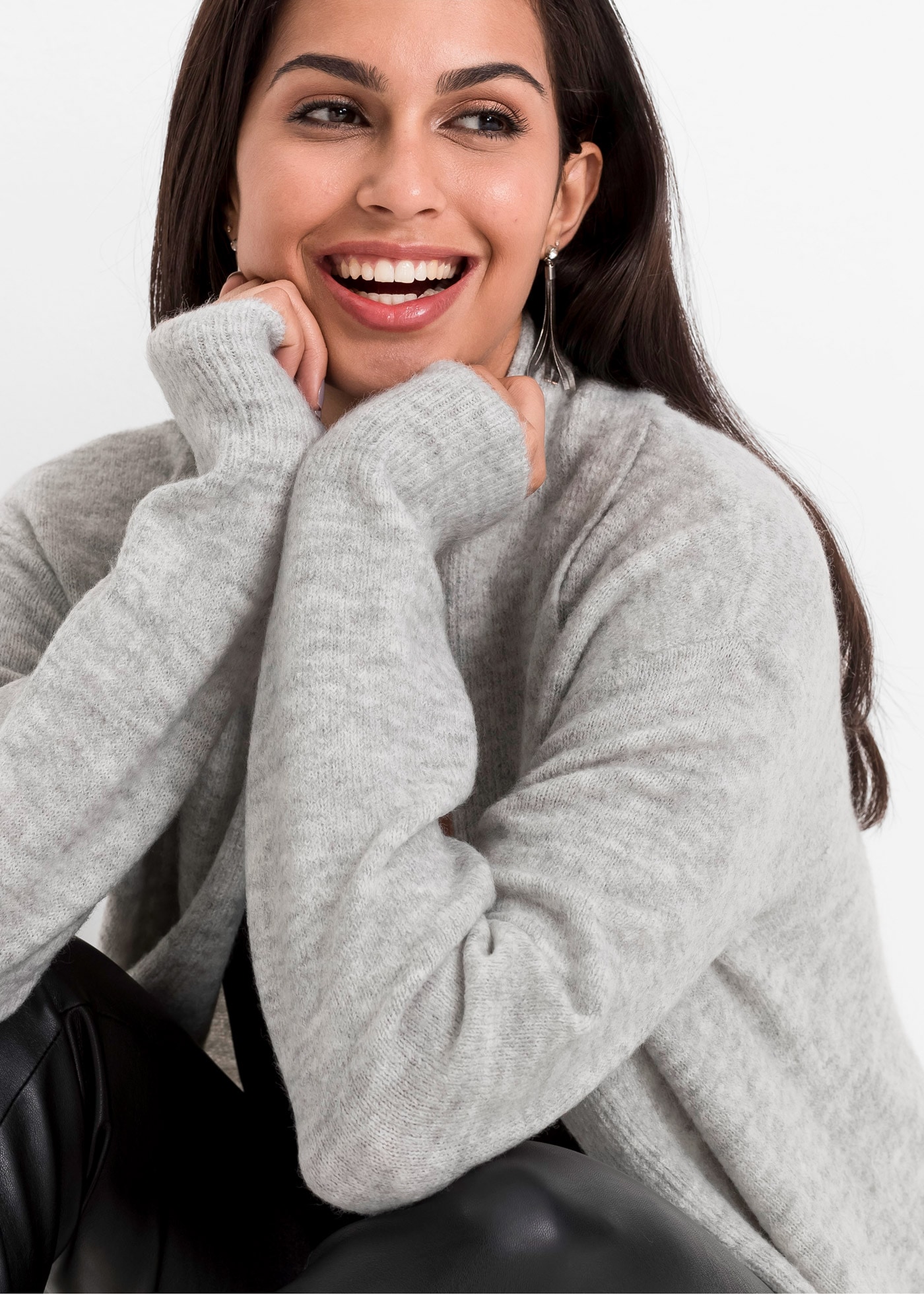 bonprix Longstrickjacke »Longstrickjacke mit Schalkragen« Longstrickjacke mit Schalkragen