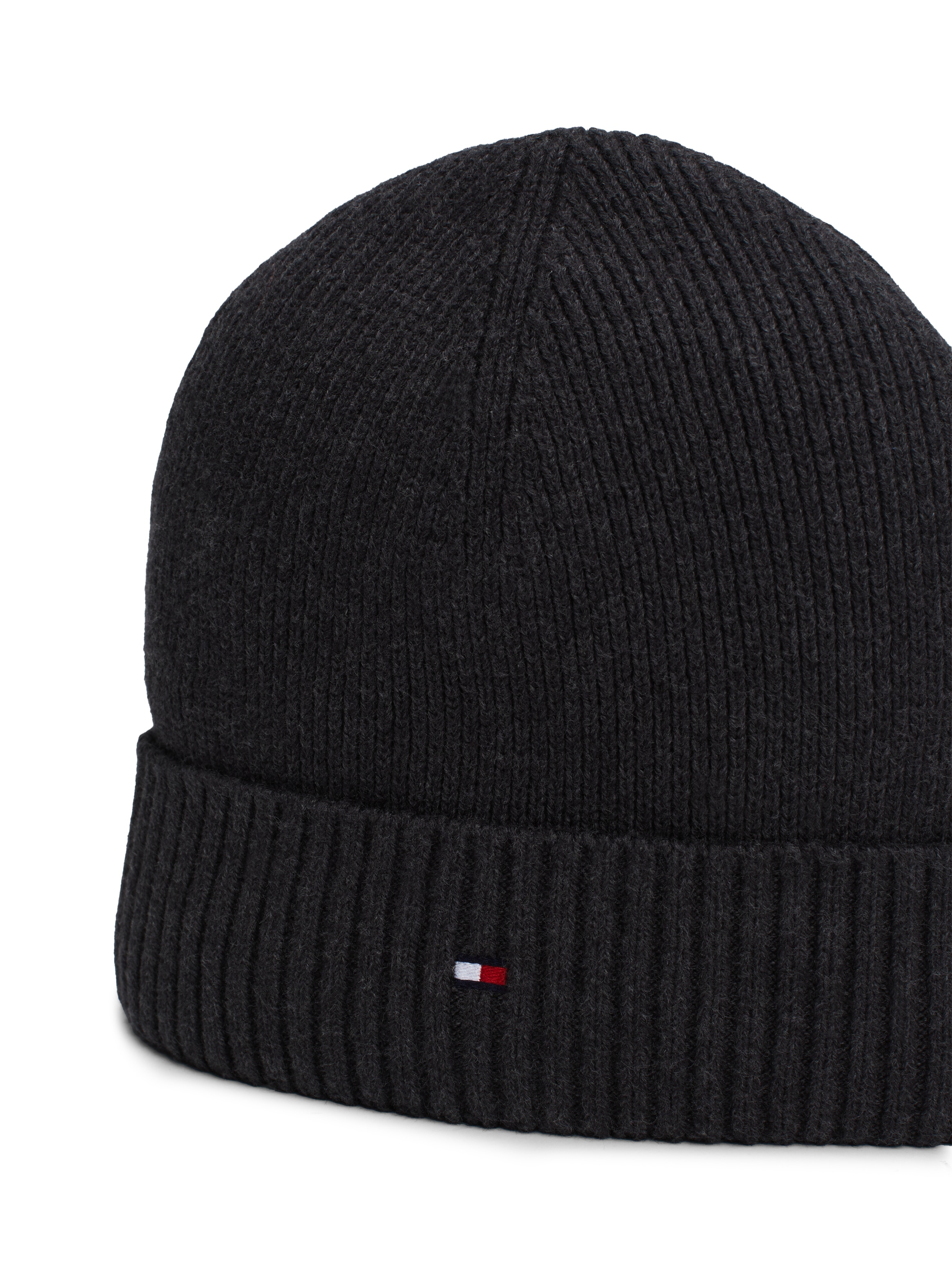Tommy Hilfiger Strickmütze »TH FLAG PIMA COTTON BEANIE«, mit Logostickerei