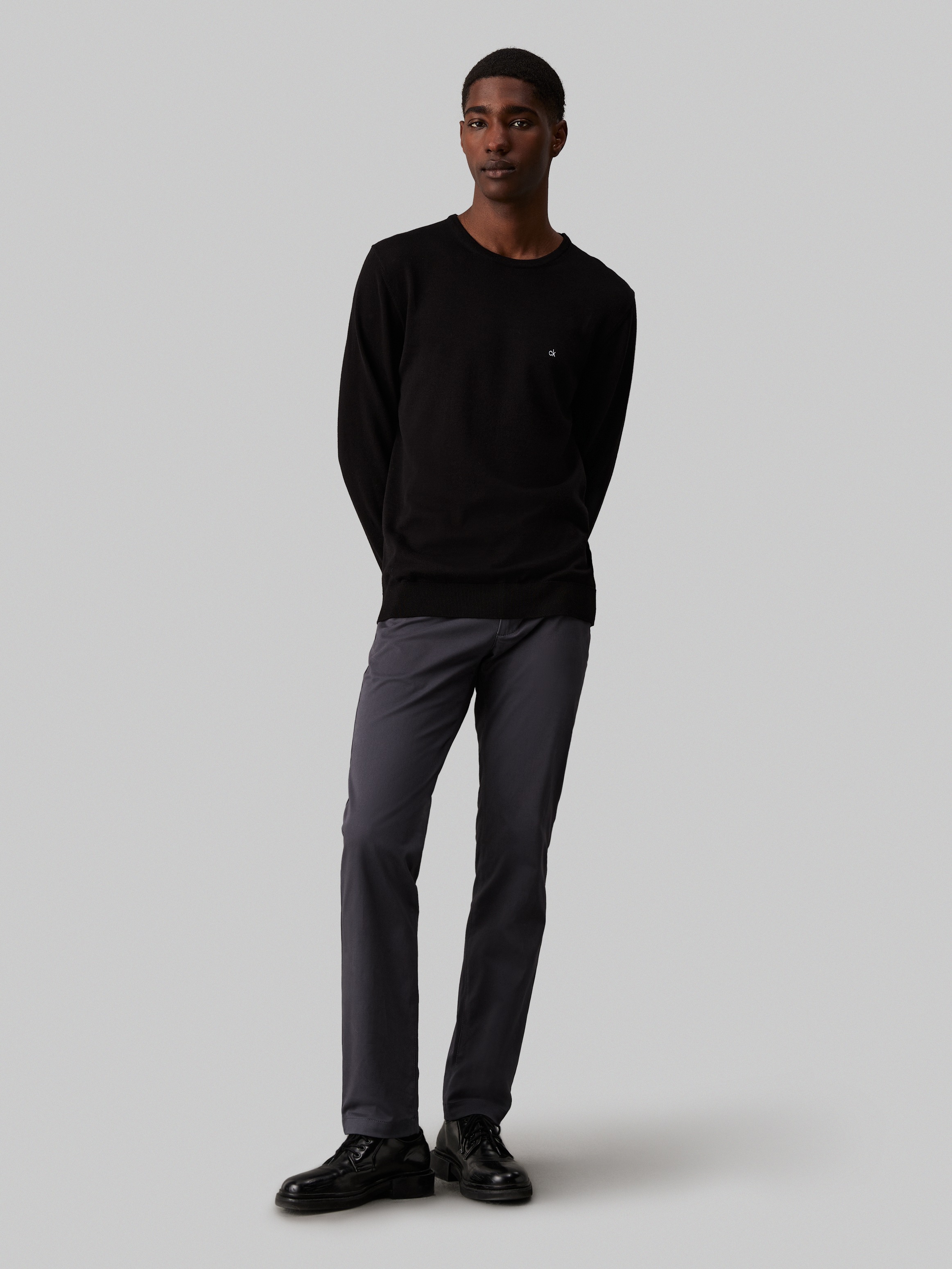 Calvin Klein Rundhalspullover »COTTON SILK BLEND CN SWEATER«, mit Logoprägung