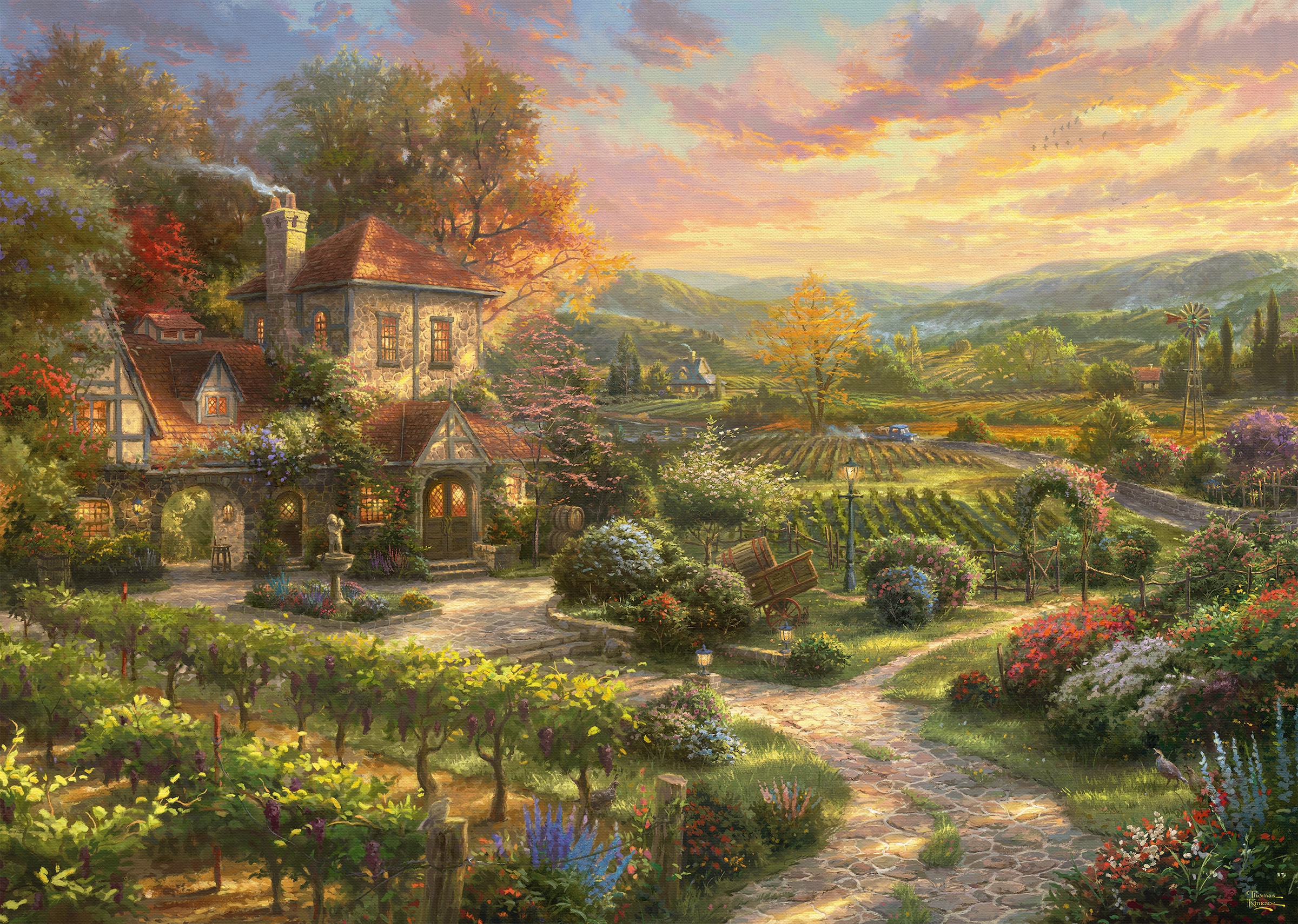 Schmidt Spiele Puzzle »In den Weinbergen«, Thomas Kinkade