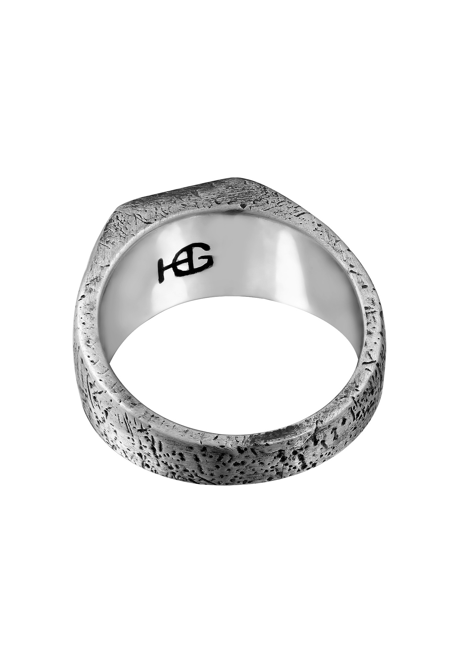 HAZE & GLORY Siegelring »Ring Siegelring Quarz Edelstein Schwarz-Weiß 925 Sterling Silber«