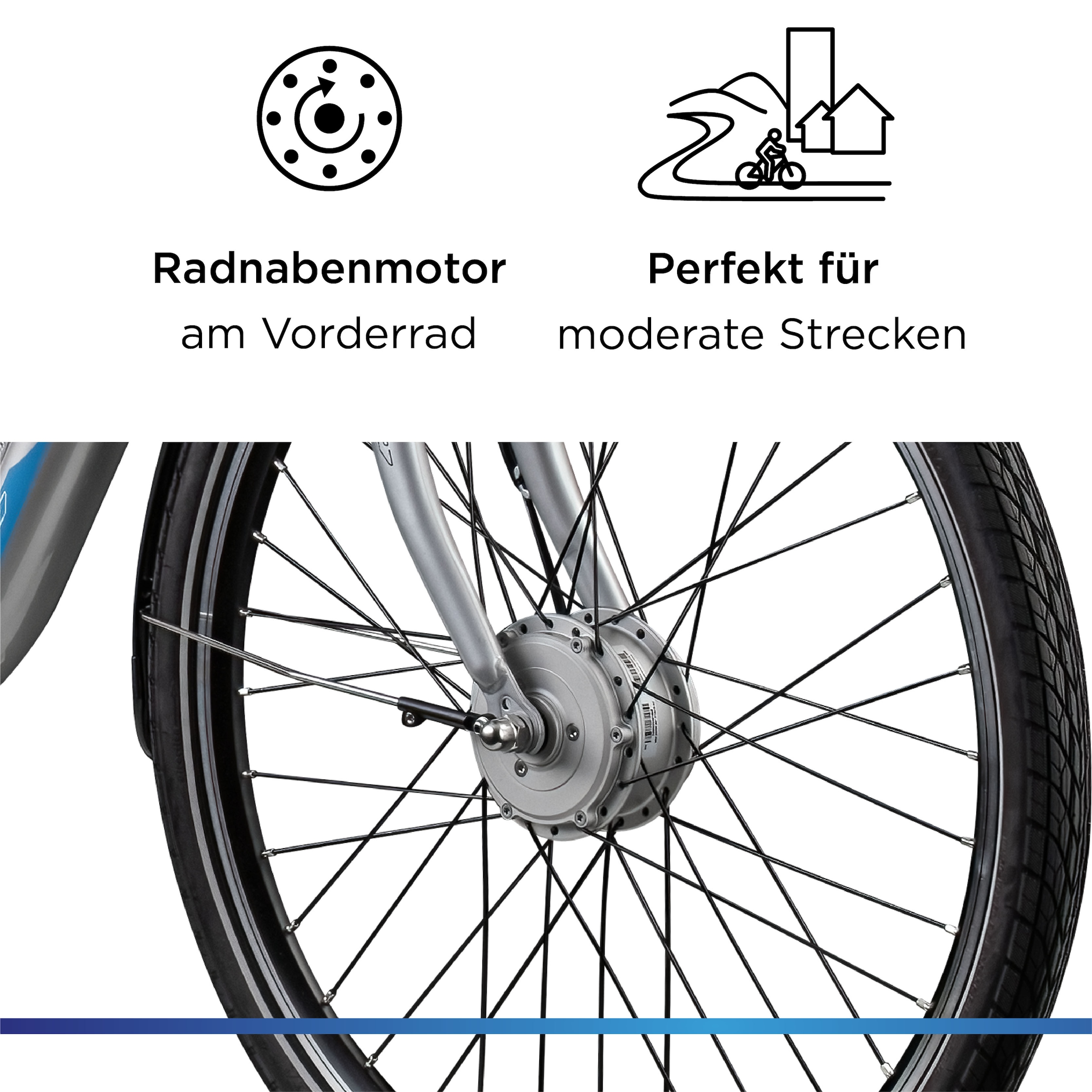 Zündapp »Green 2.7« 3 Gang Nabenschaltung Frontmotor 250 W Pedelec, Elektrofahrrad für Damen u. Herren