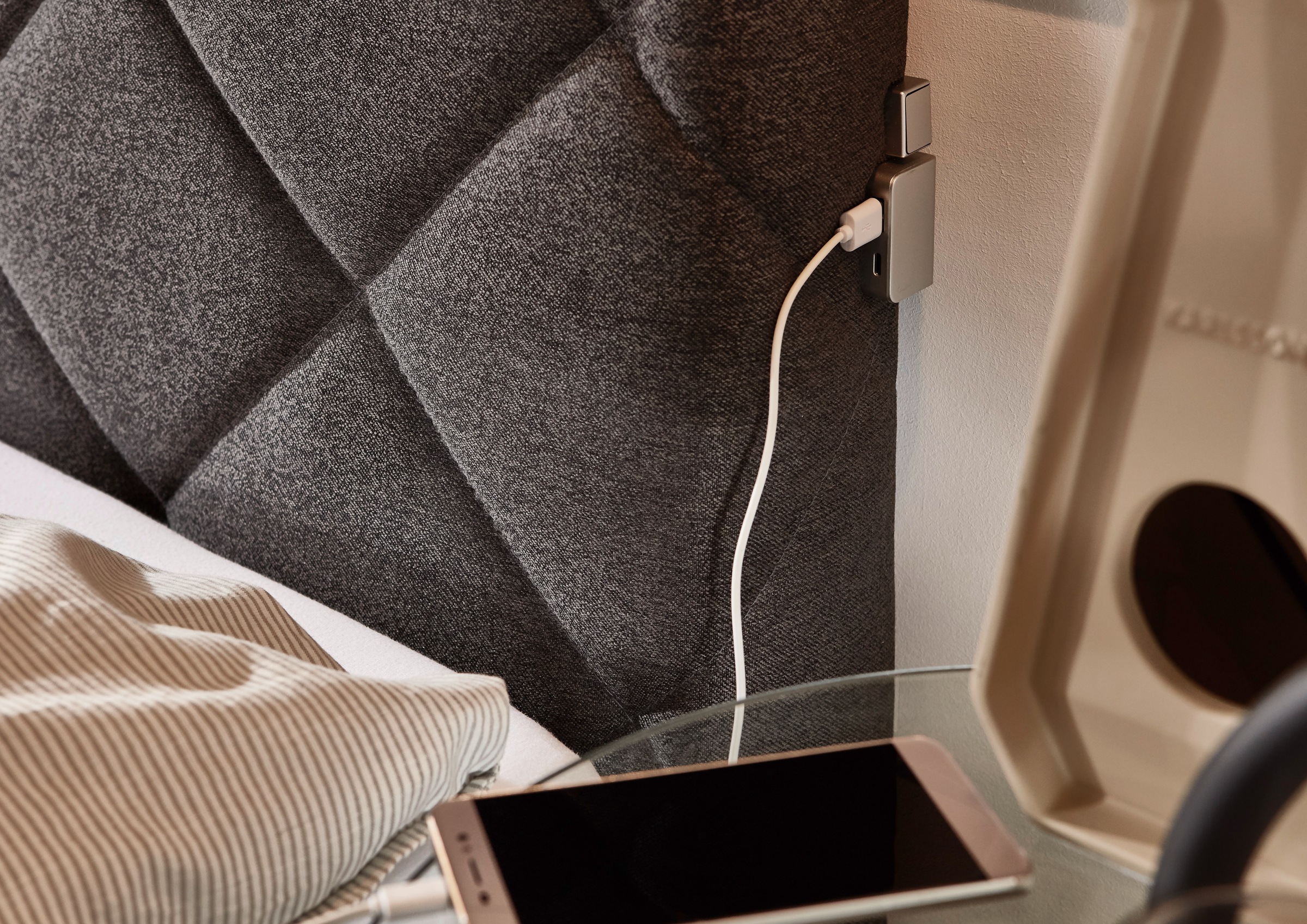 meise.möbel Boxspringbett »Messina«, inkl. Bettkasten, LED-Beleuchtung und Topper