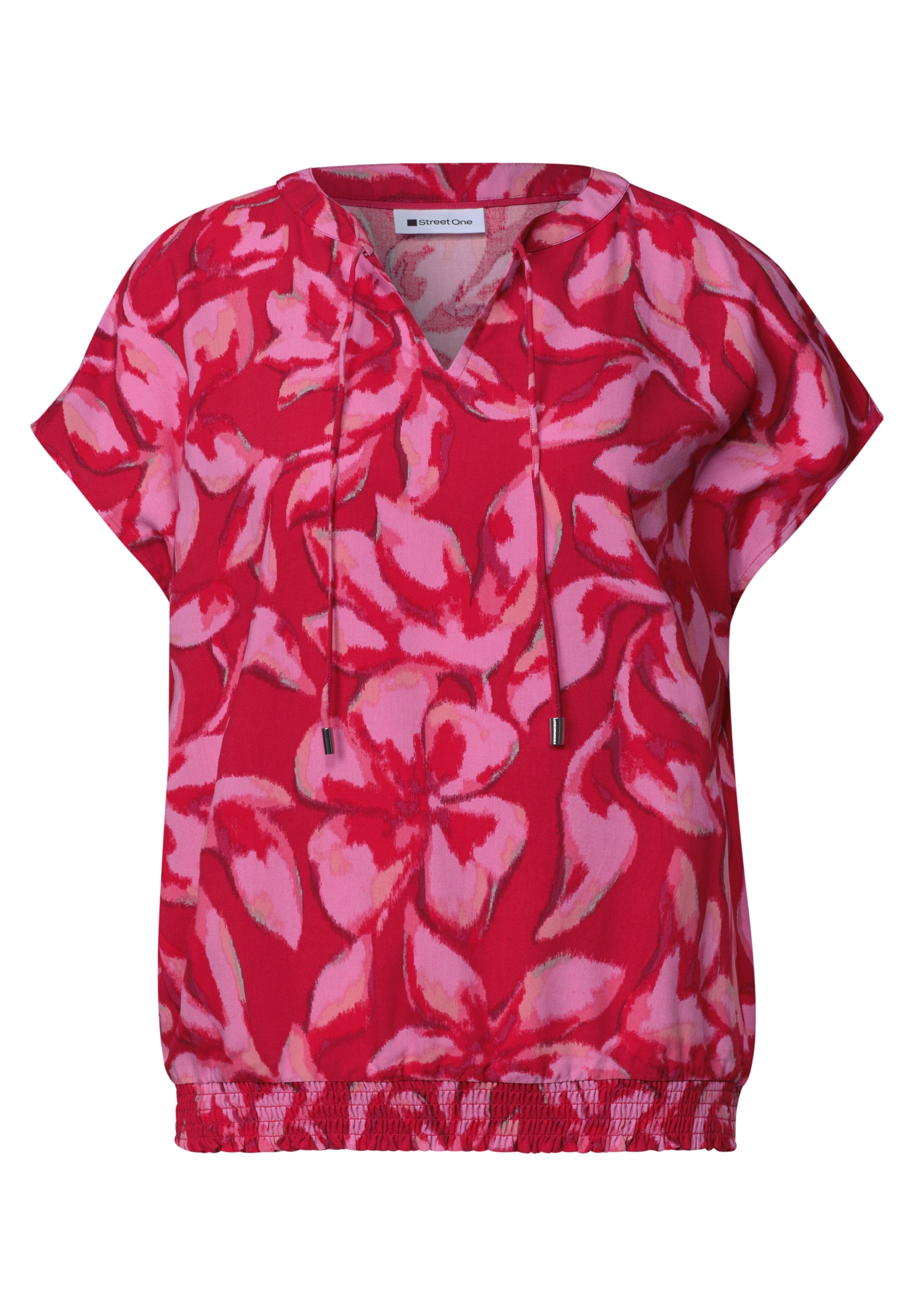 STREET ONE Kurzarmbluse Sommerbluse mit floralem Muster