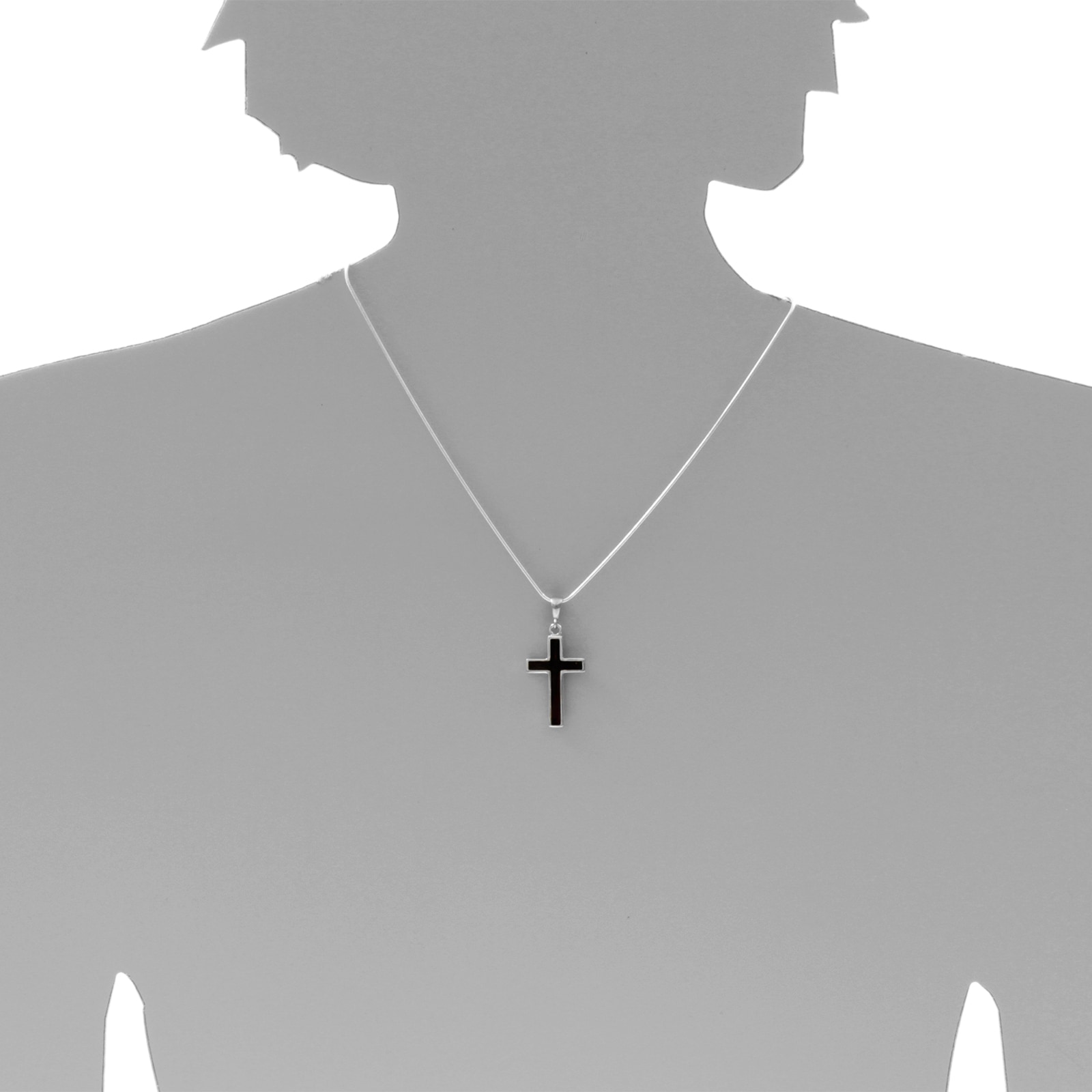 OSTSEE-SCHMUCK Kette mit Anhänger »- Kreuz 28 x 18 mm - Silber 925/000 - Bernstein«