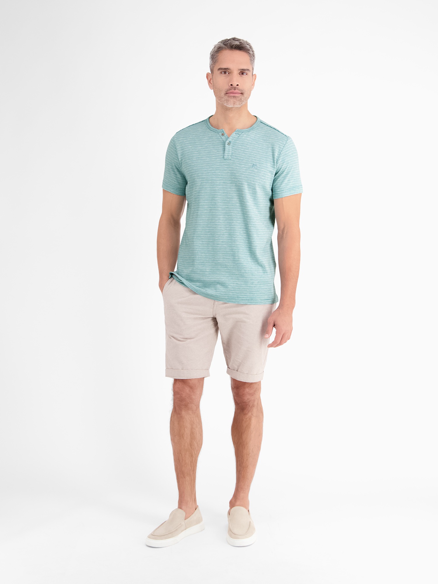 LERROS Henleyshirt »Gestreiftes Serafinoshirt, gestrickt«