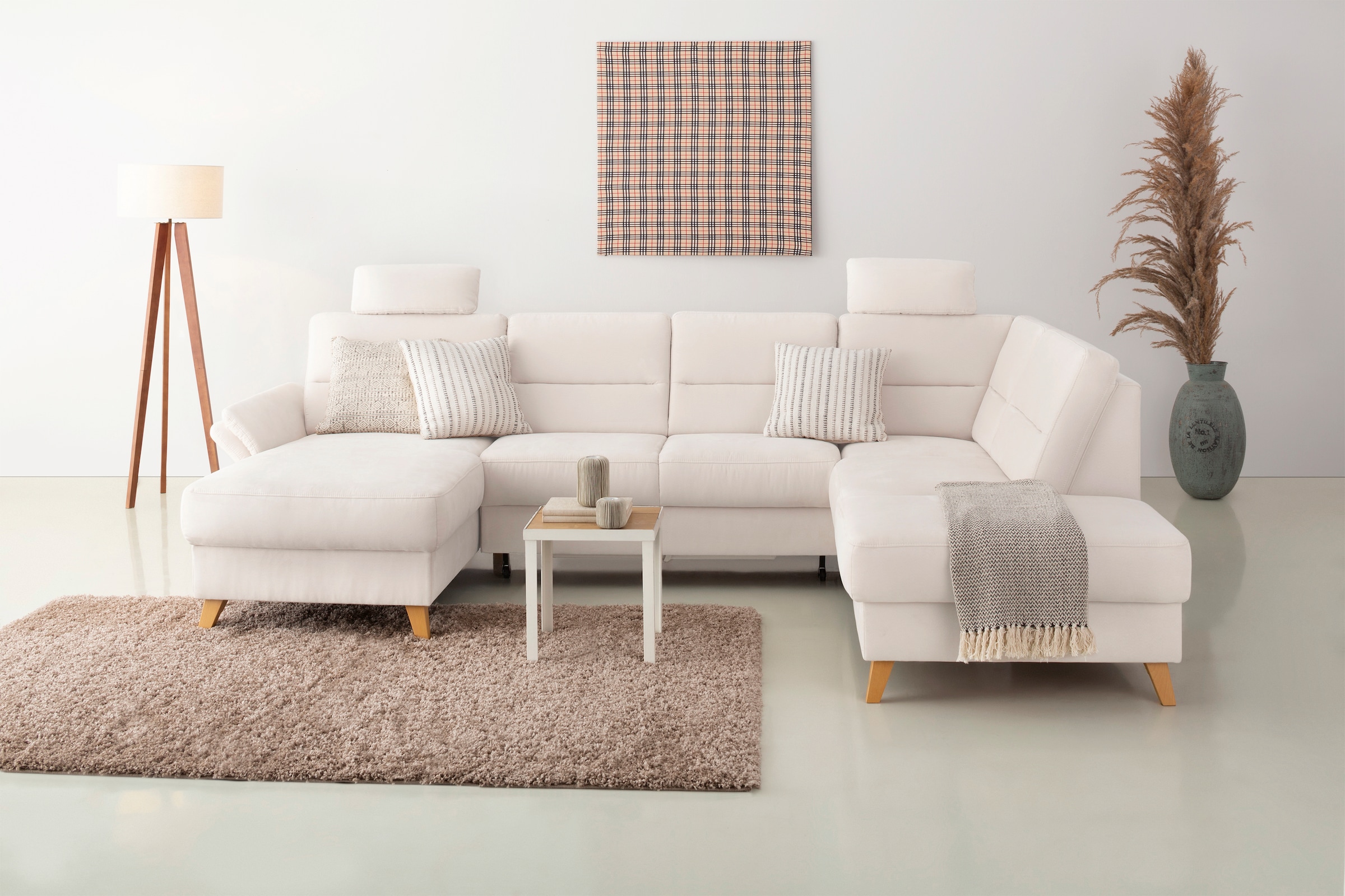 Home affaire Wohnlandschaft »Westerland U-Form« Federkern, wahlweise Bettfunktion, Stauraum und Armlehn-Verstellung