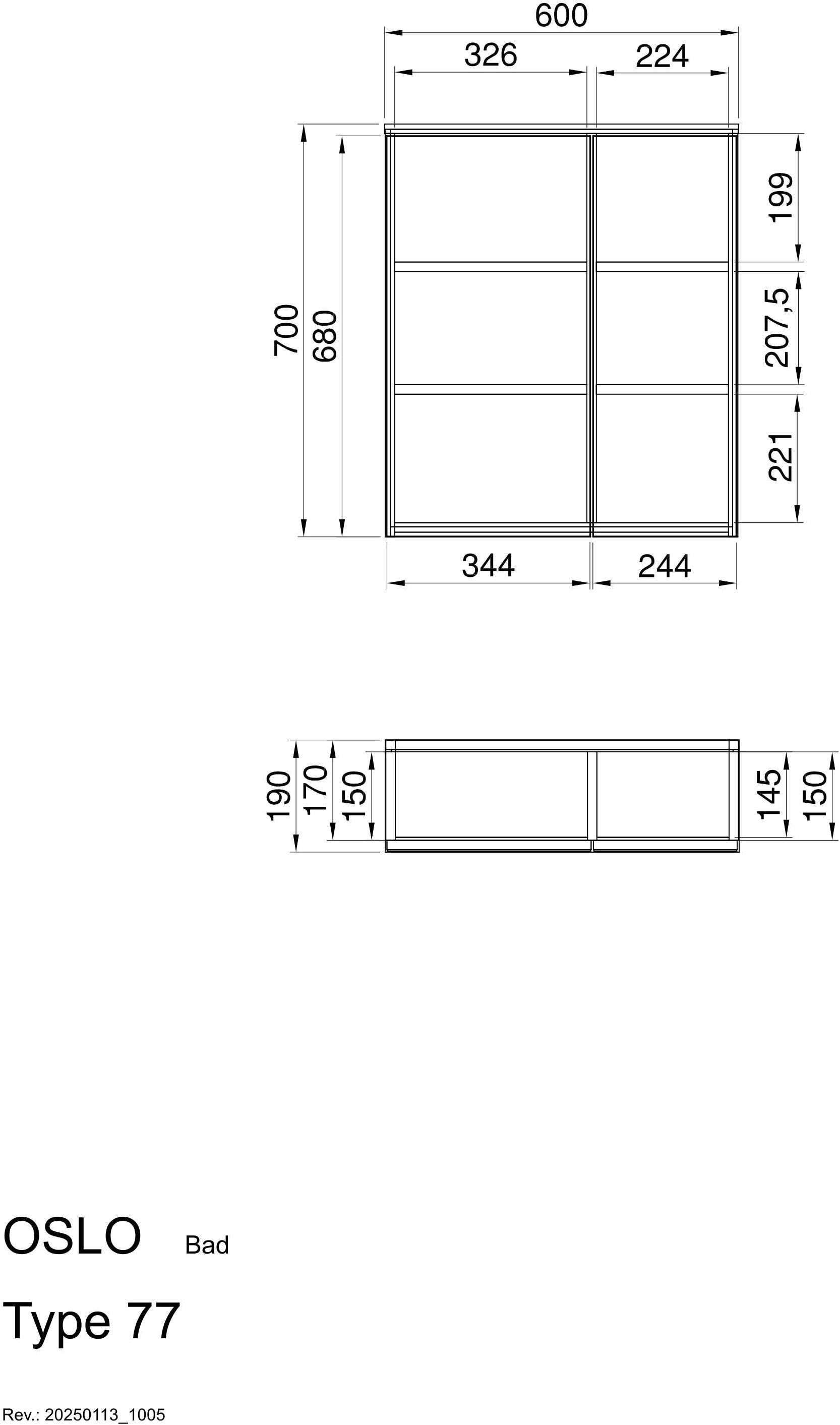 INOSIGN Badspiegel »Oslo, Spiegelschrank in Eiche Evoke, Spiegel im skandinavischen Design«, Aufbewahrungsschrank mit 2 Spiegeltüren, mit LED