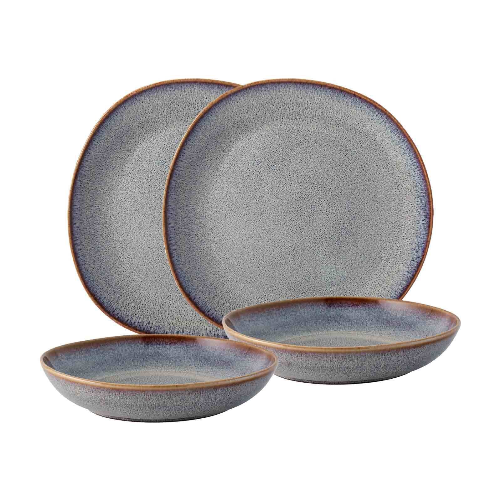 like. by Villeroy & Boch Geschirr-Set »Tafel-Set Lave 4er Set« Spülmaschinenfest, Mikrowellensicher